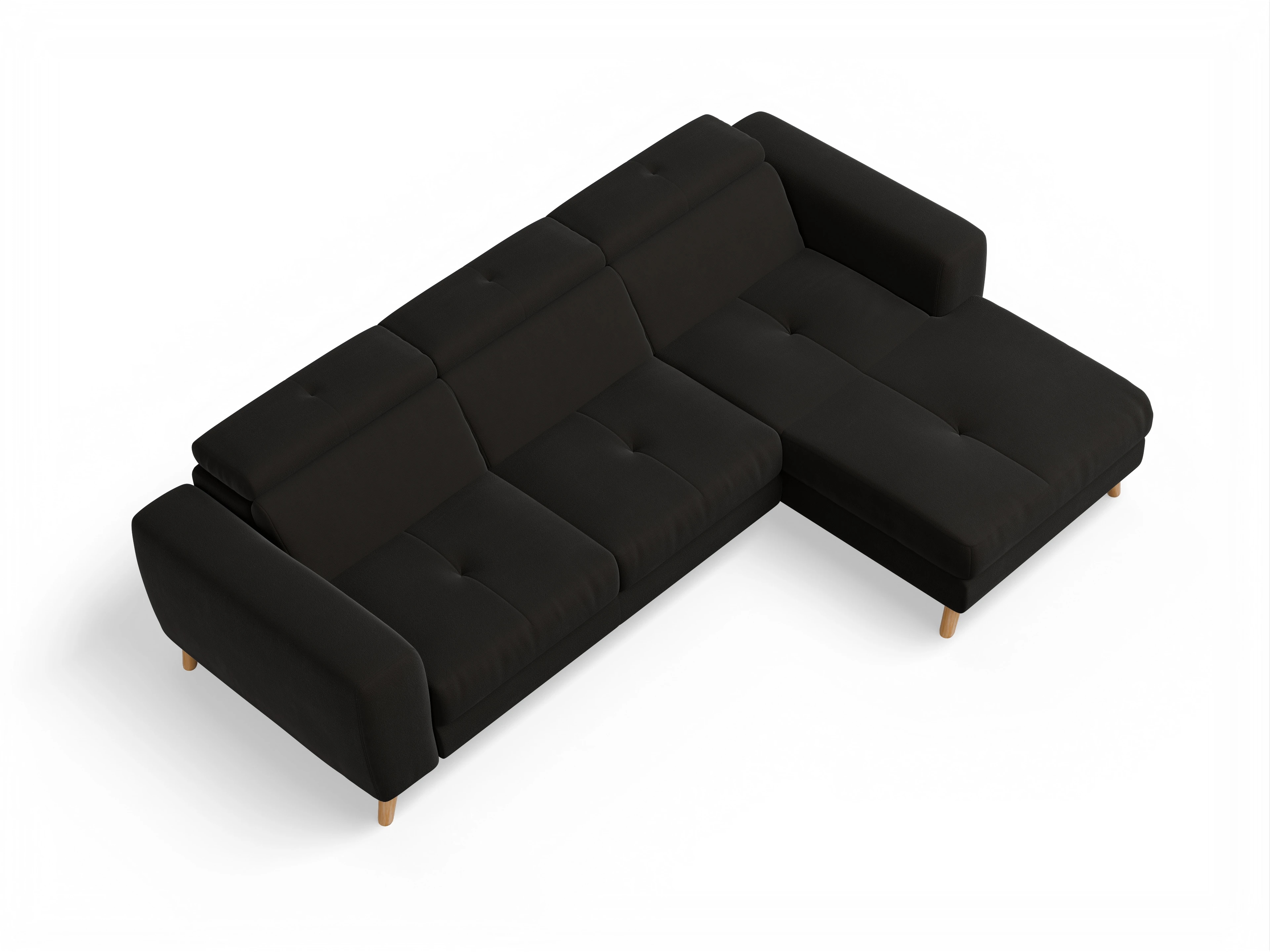 Ansicht des Produktes Capua Ecksofa rechts Abschluss offen in Stoff Braun