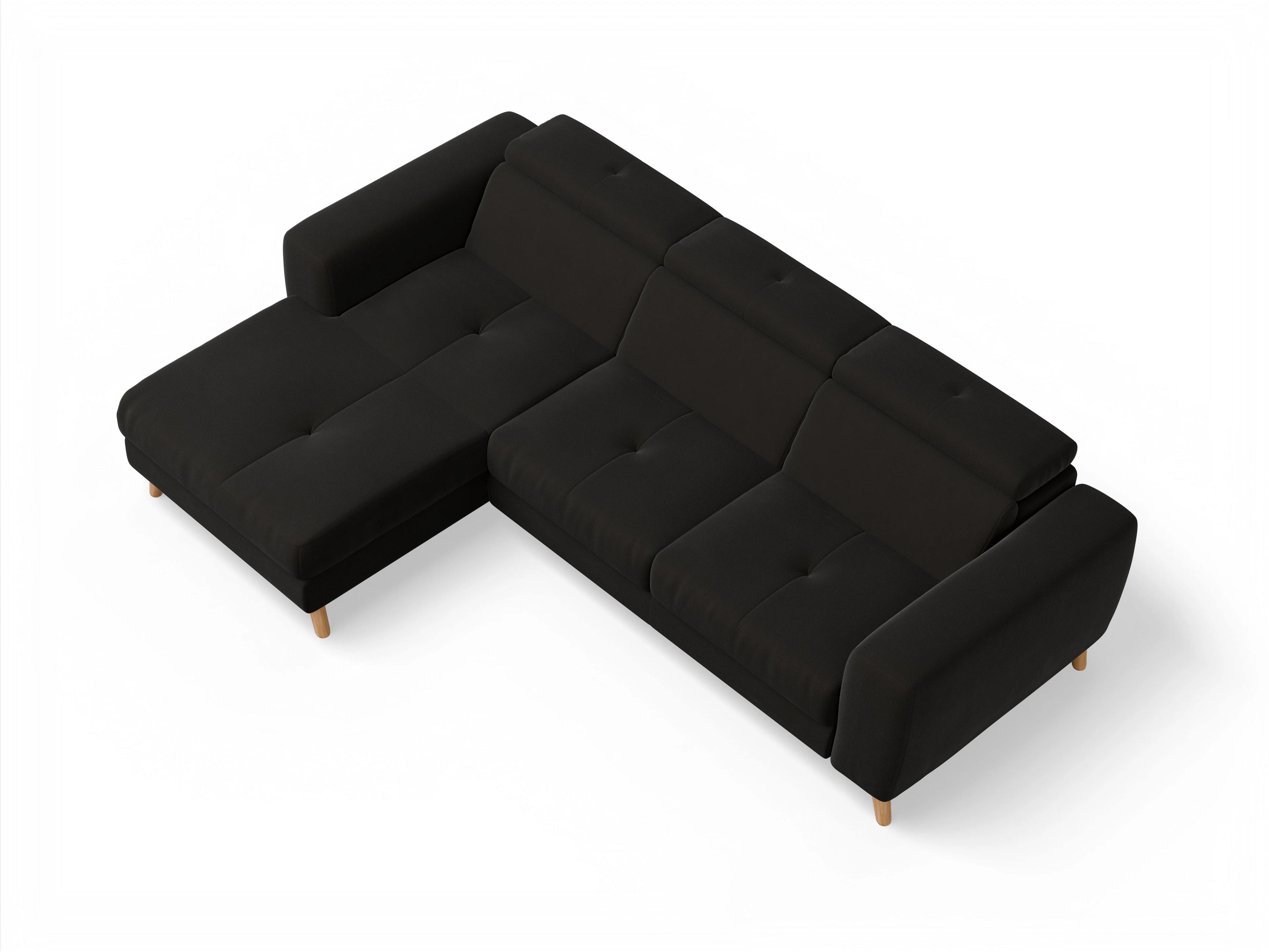 Ansicht des Produktes Capua Ecksofa links Abschluss offen in Stoff Braun