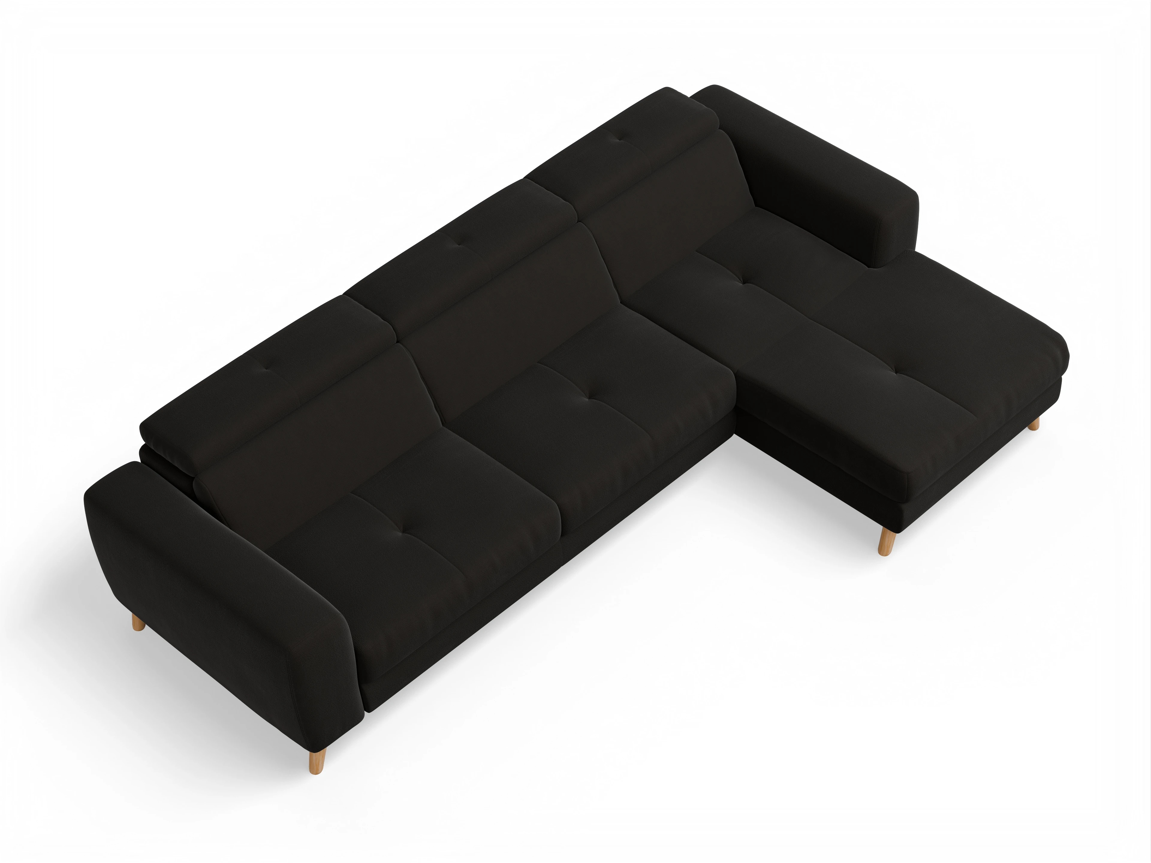 Ansicht des Produktes Capua Ecksofa rechts Abschluss offen in Stoff Braun