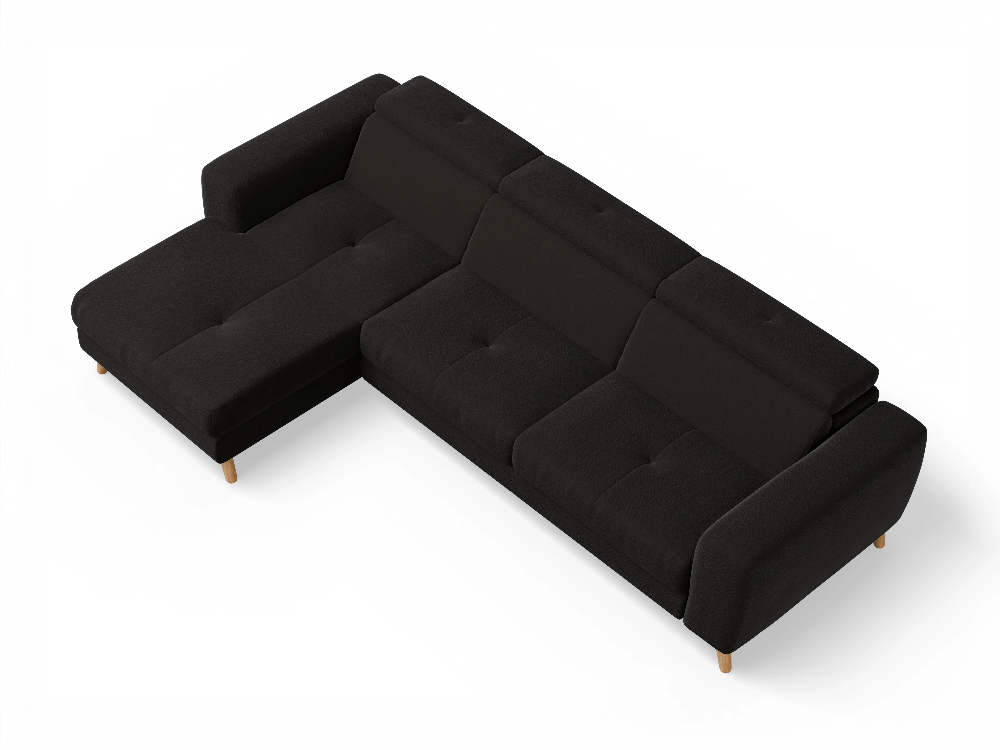 Ansicht des Produktes Capua Ecksofa links Abschluss offen in Stoff Braun