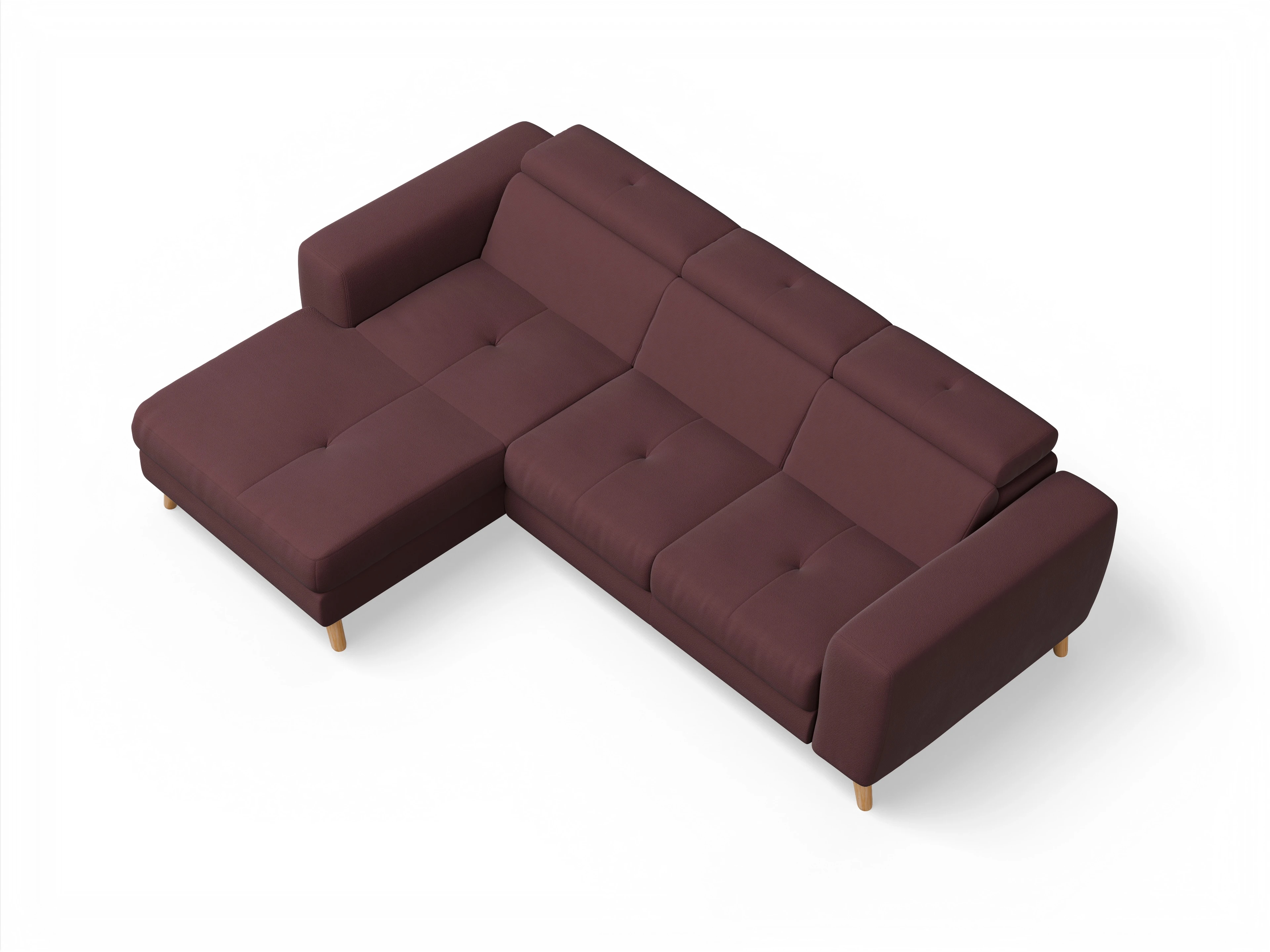 Ansicht des Produktes Capua Ecksofa links Abschluss offen in Stoff Rot