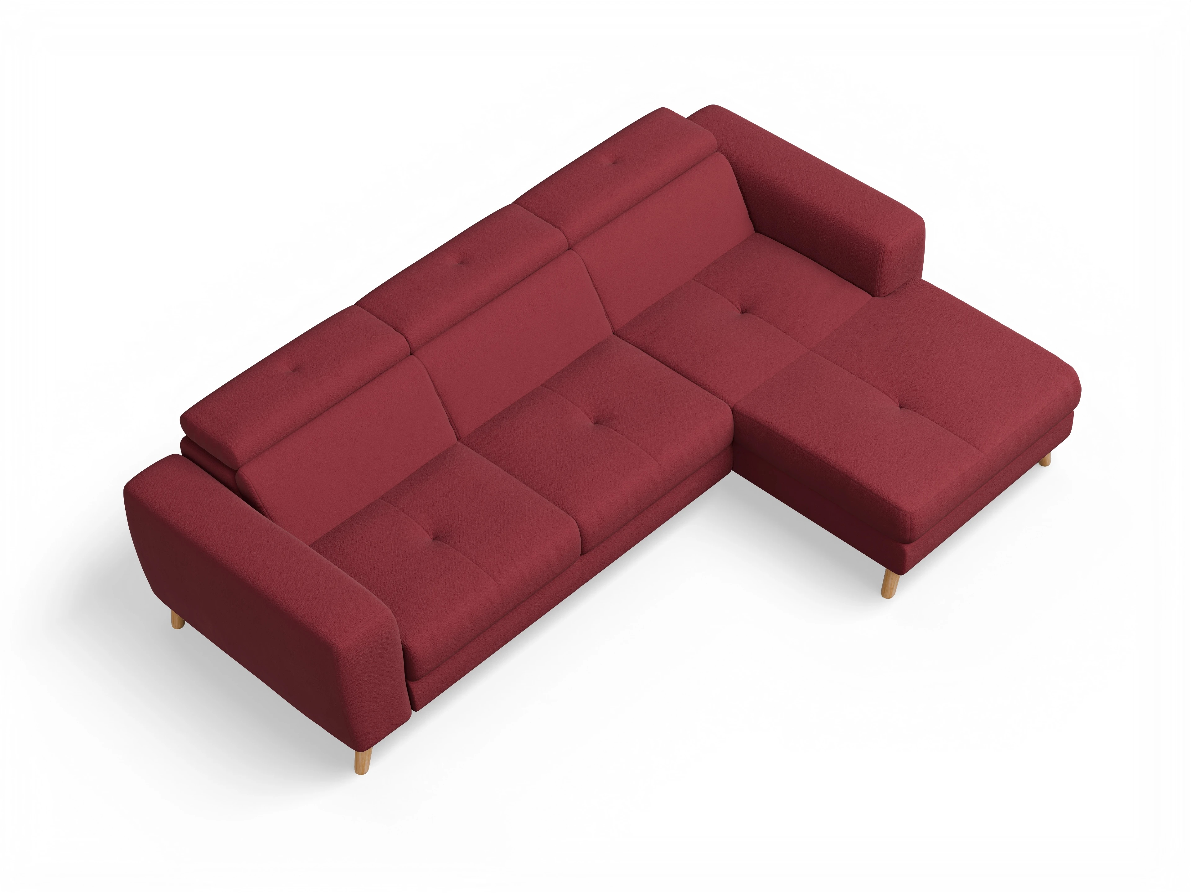 Ansicht des Produktes Capua Ecksofa rechts Abschluss offen in Stoff Rot