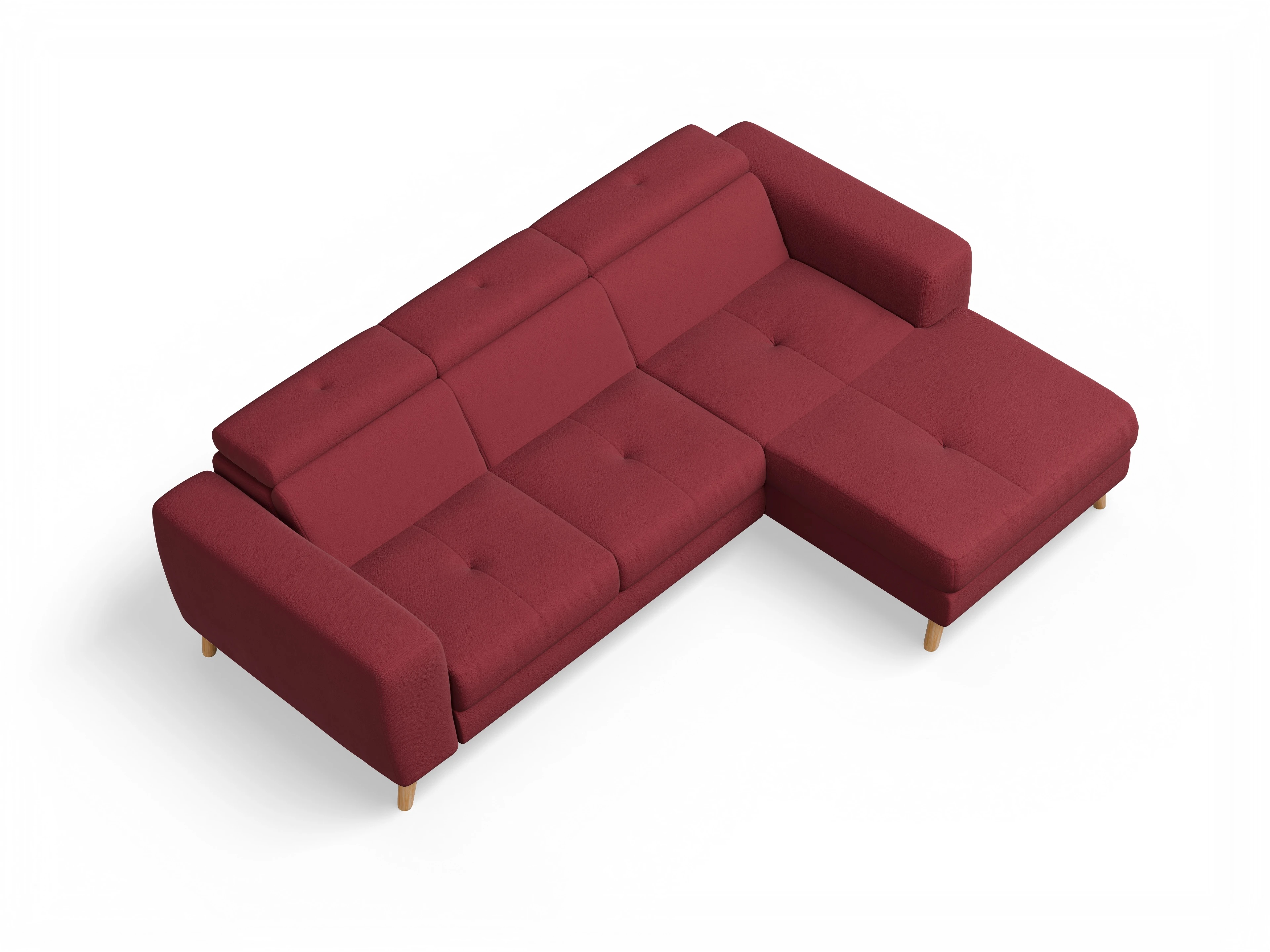 Ansicht des Produktes Capua Ecksofa rechts Abschluss offen in Stoff Rot