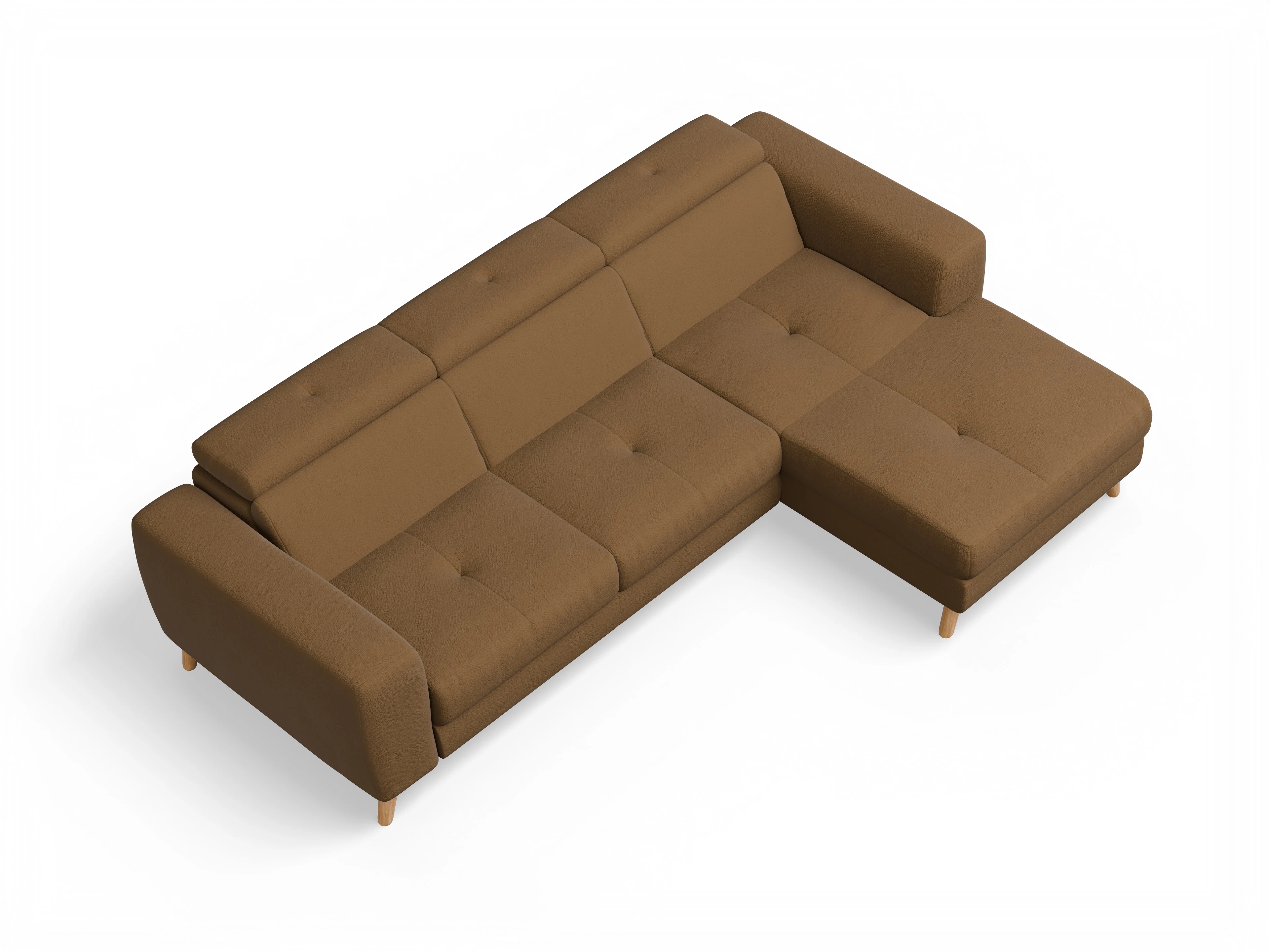 Ansicht des Produktes Capua Ecksofa rechts Abschluss offen in Stoff Gelb