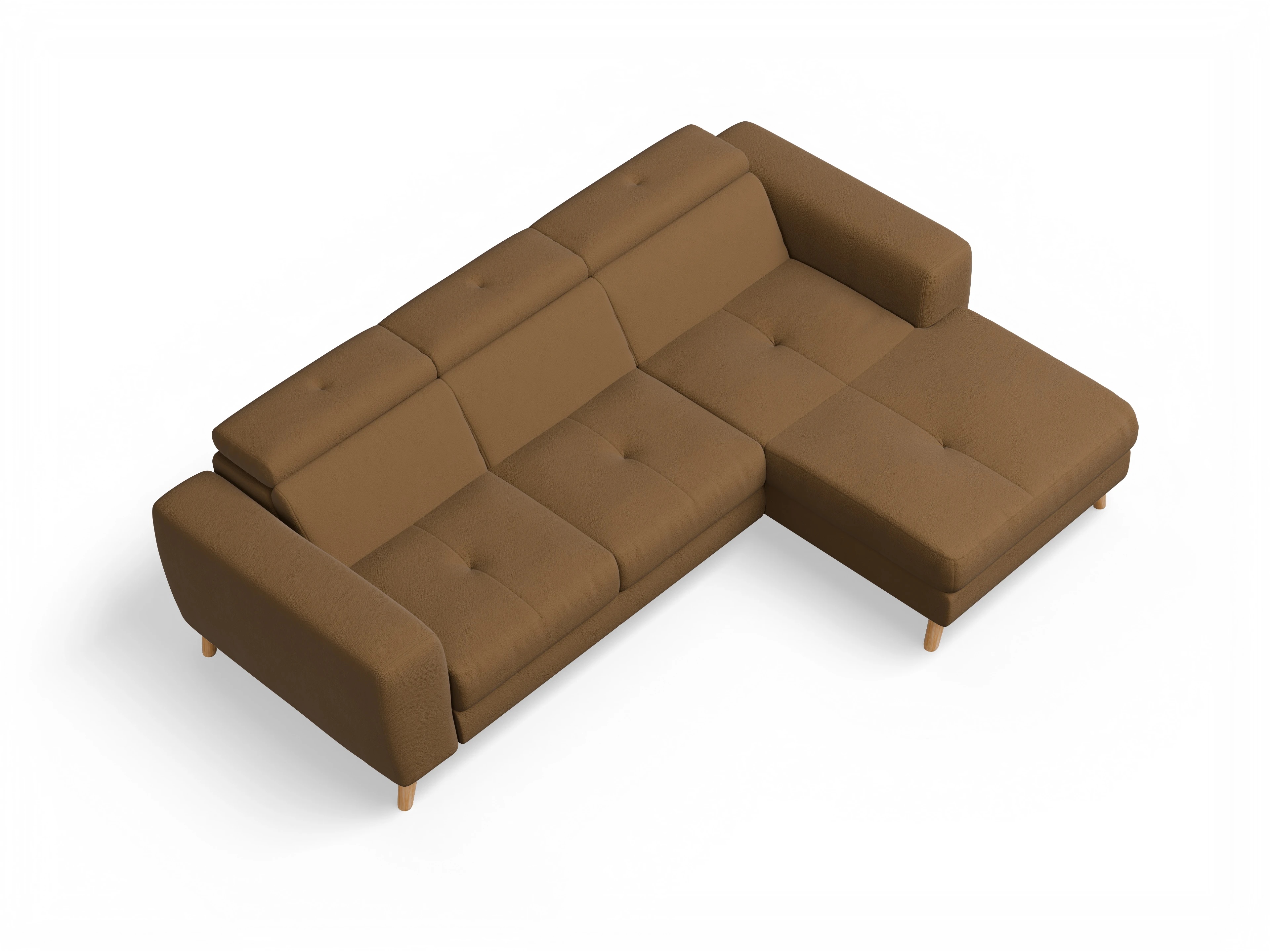 Ansicht des Produktes Capua Ecksofa rechts Abschluss offen in Stoff Gelb