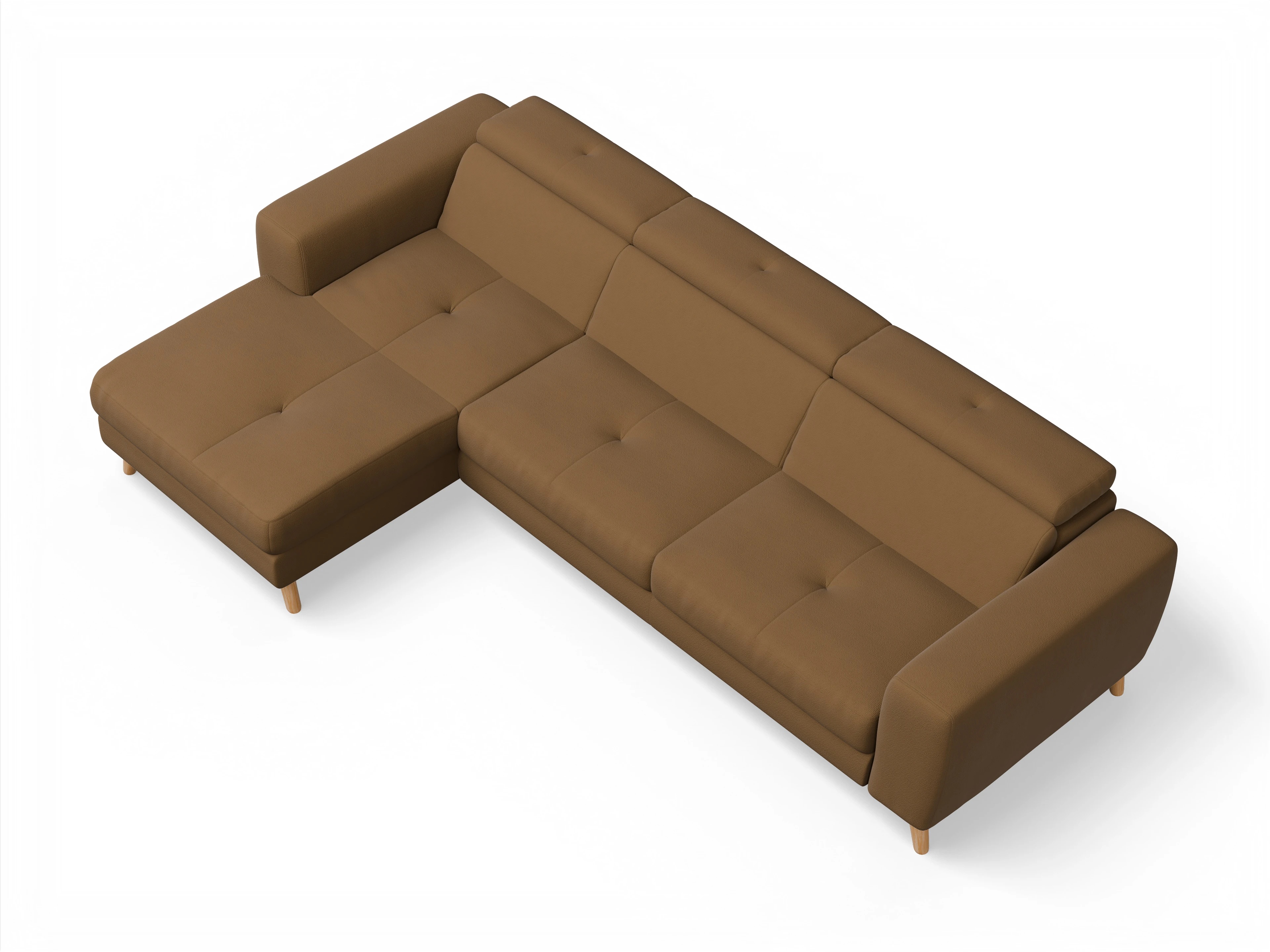 Ansicht des Produktes Capua Ecksofa links Abschluss offen in Stoff Gelb