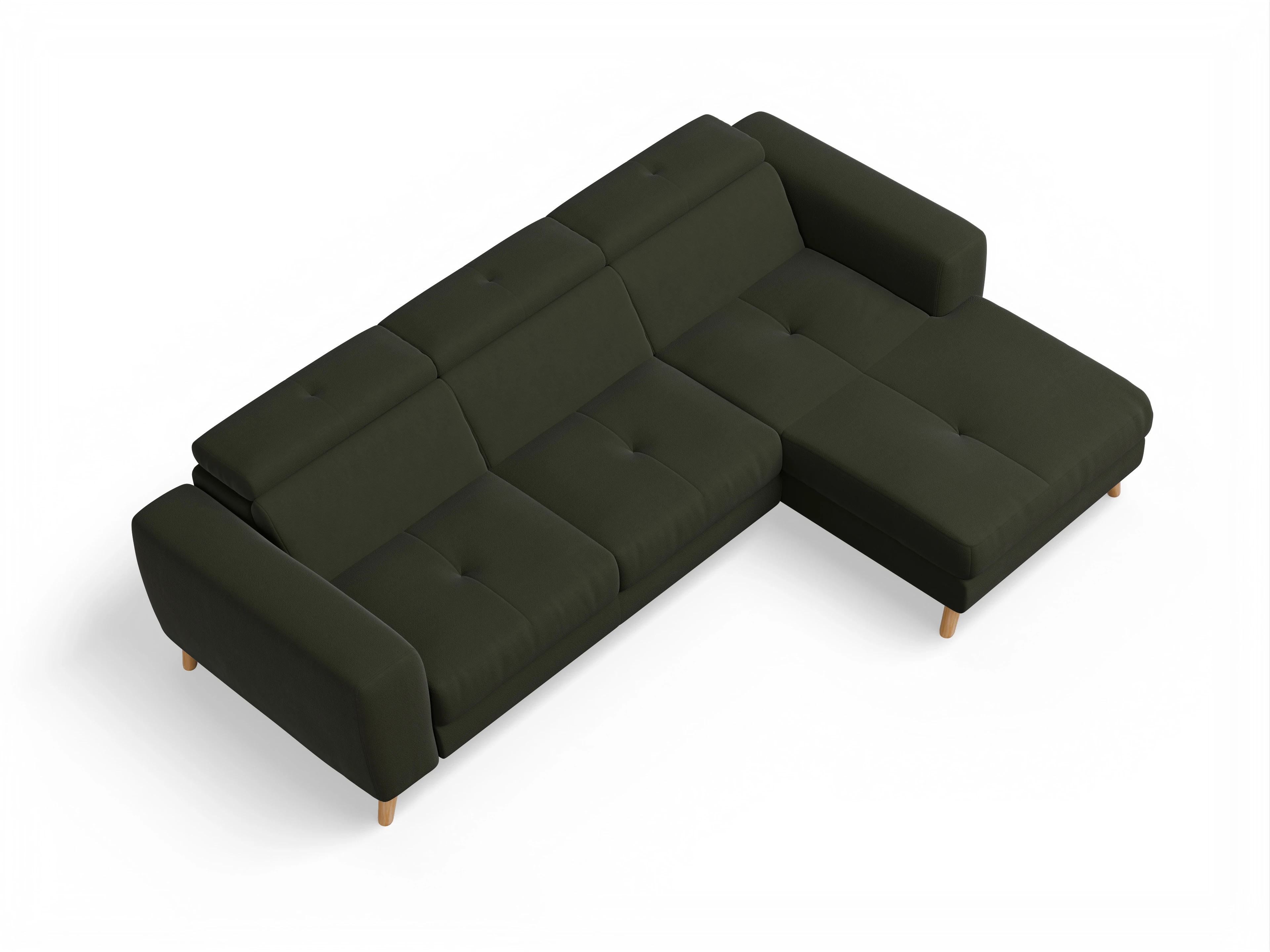 Ansicht des Produktes Capua Ecksofa rechts Abschluss offen in Stoff Grün