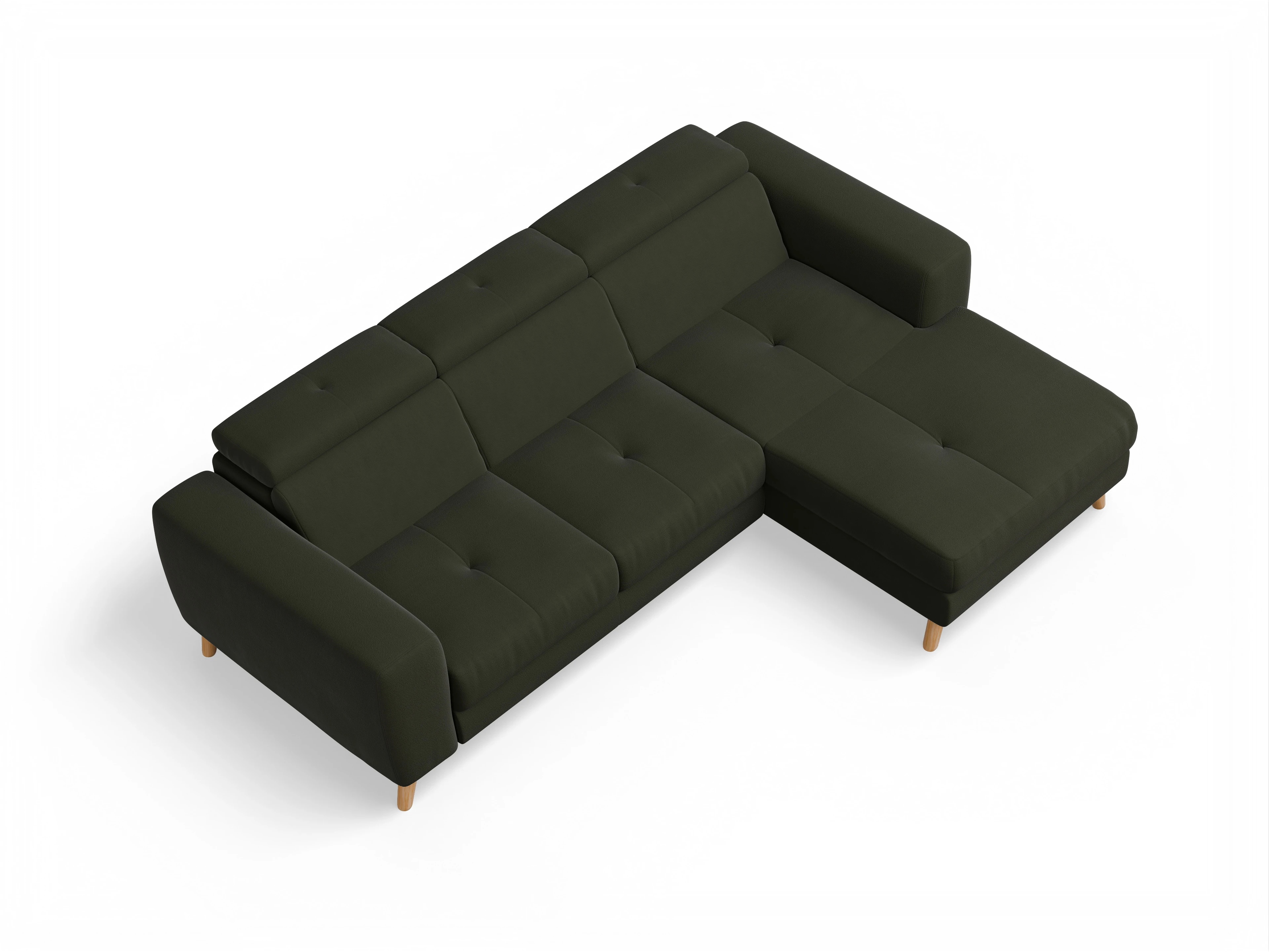 Ansicht des Produktes Capua Ecksofa rechts Abschluss offen in Stoff Grün