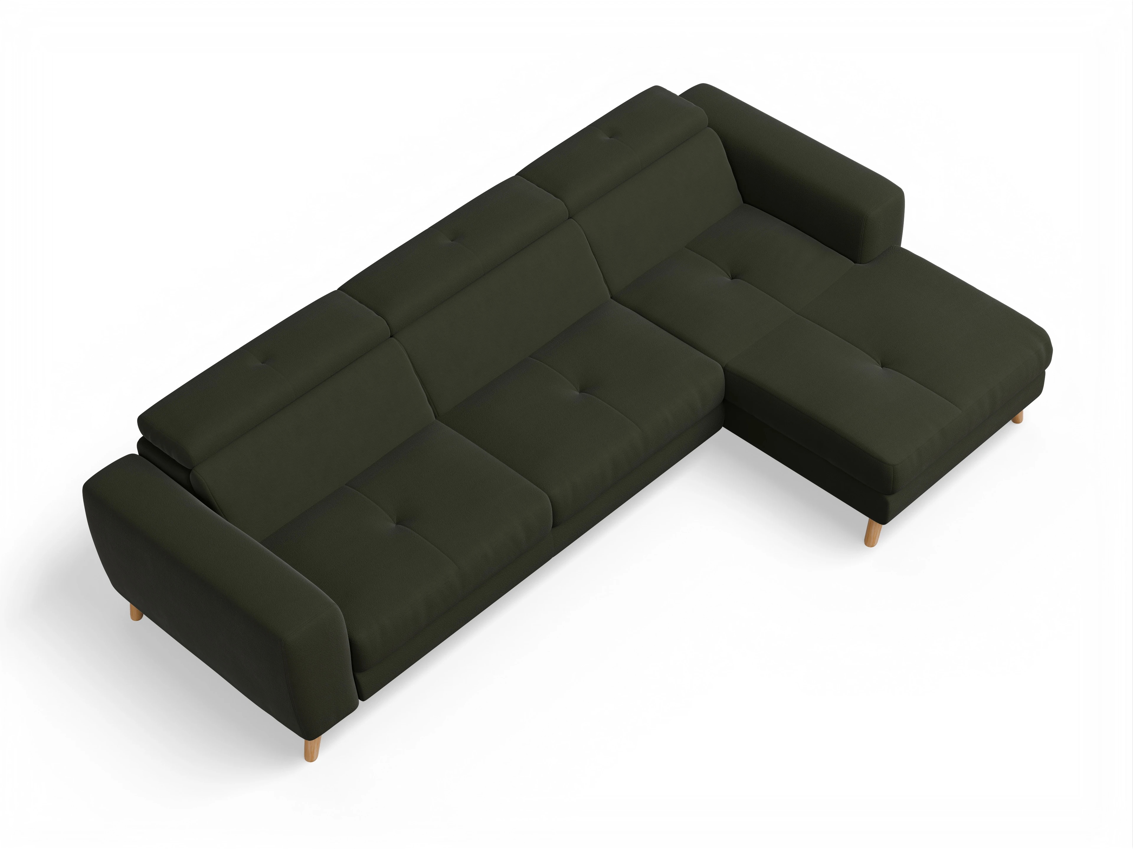 Capua LO Large R Ansicht des Produktes Capua Ecksofa rechts Abschluss offen in Stoff Grün