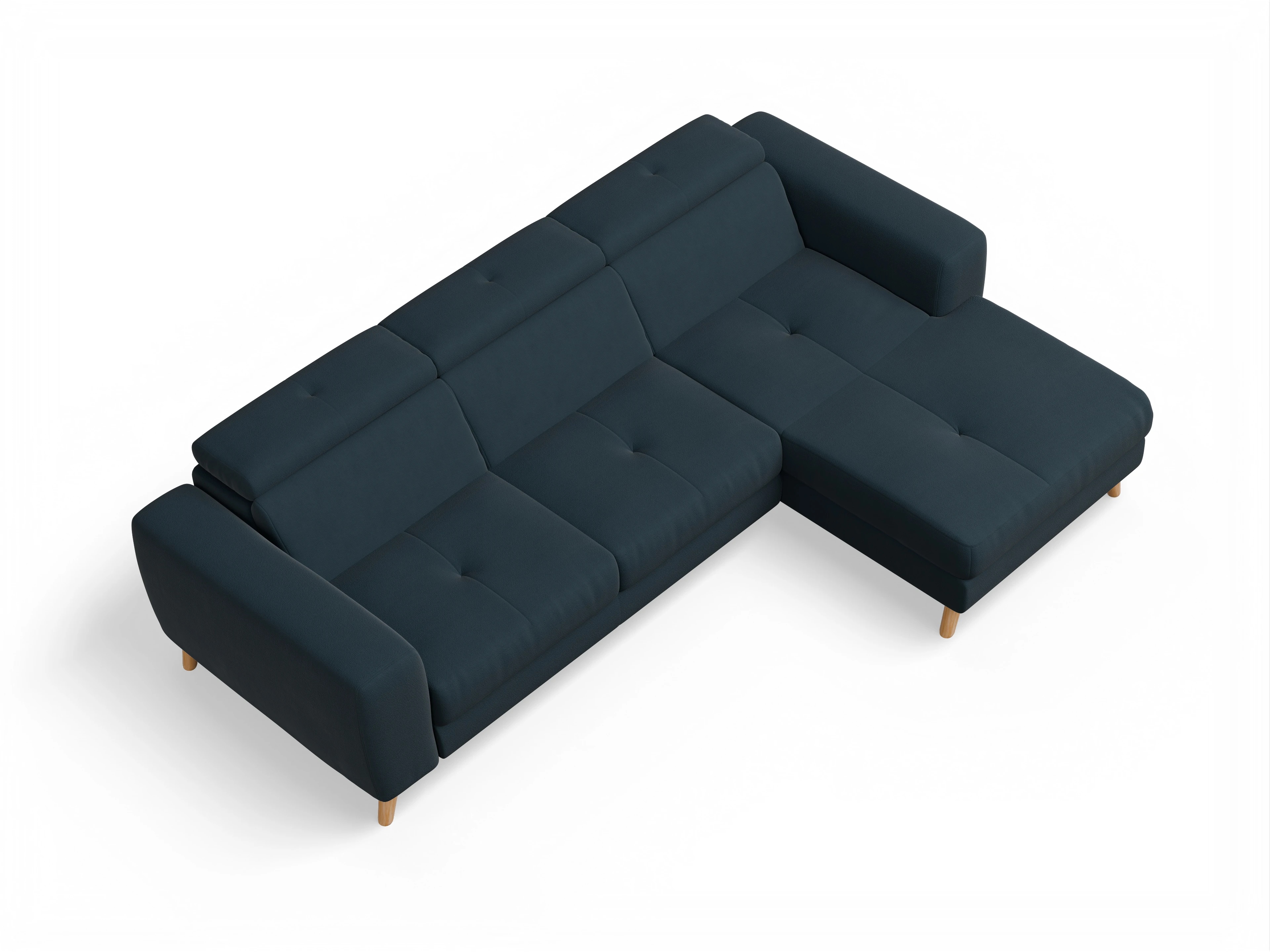 Ansicht des Produktes Capua Ecksofa rechts Abschluss offen in Stoff Blau