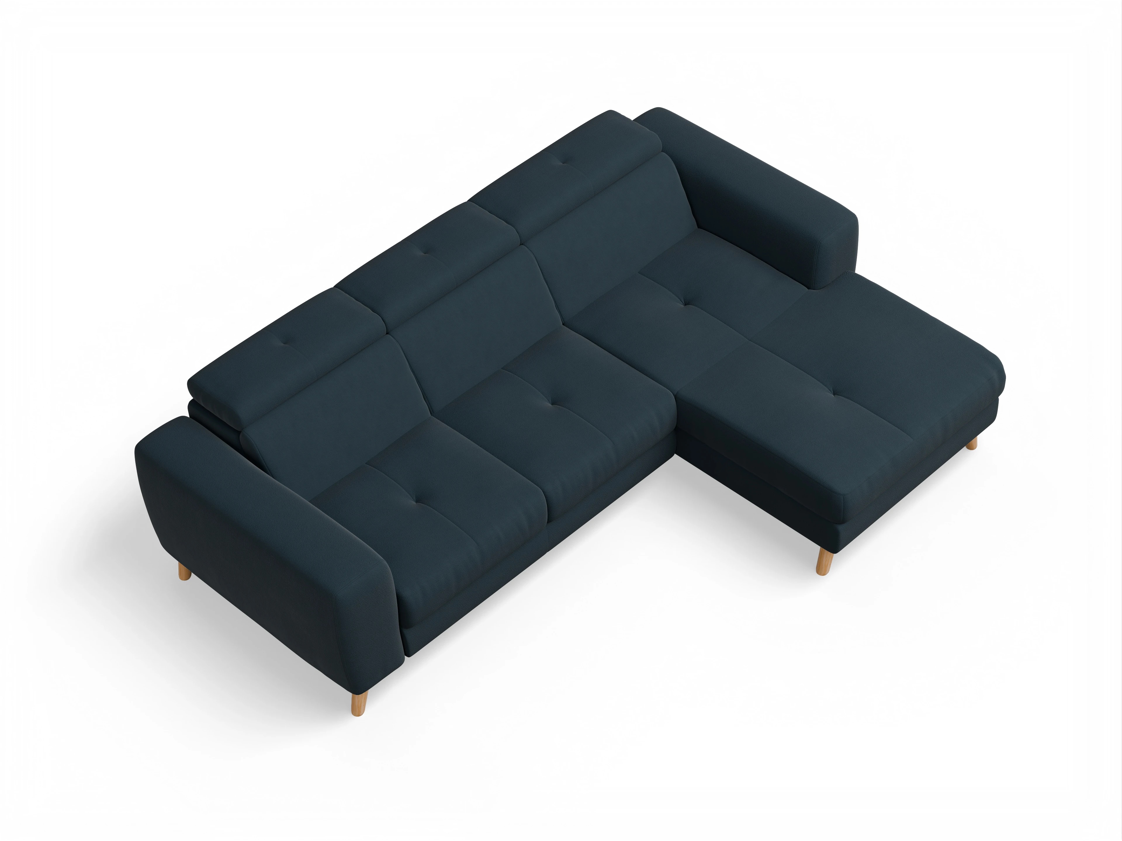 Ansicht des Produktes Capua Ecksofa rechts Abschluss offen in Stoff Blau