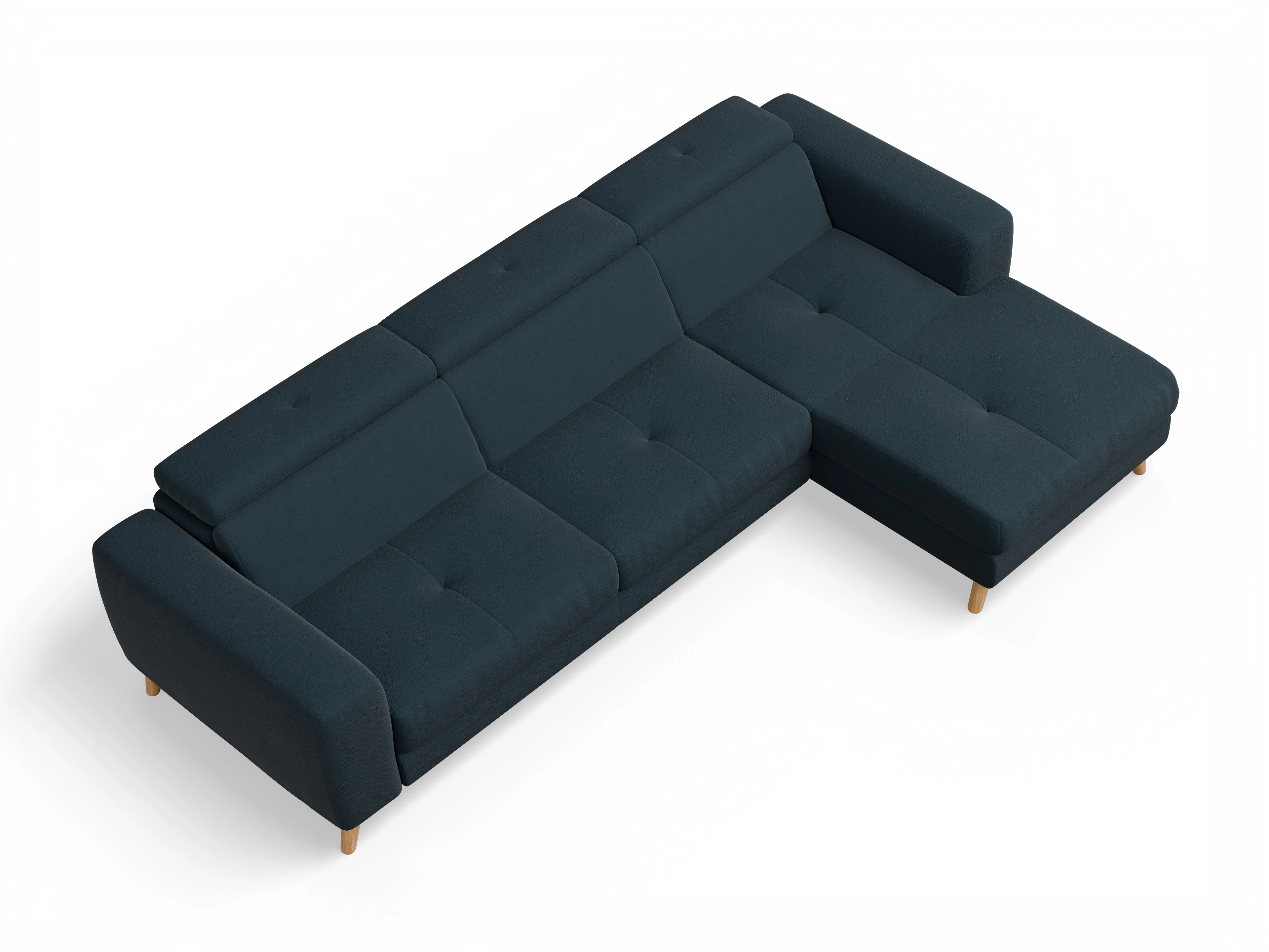 Ansicht des Produktes Capua Ecksofa rechts Abschluss offen in Stoff Blau