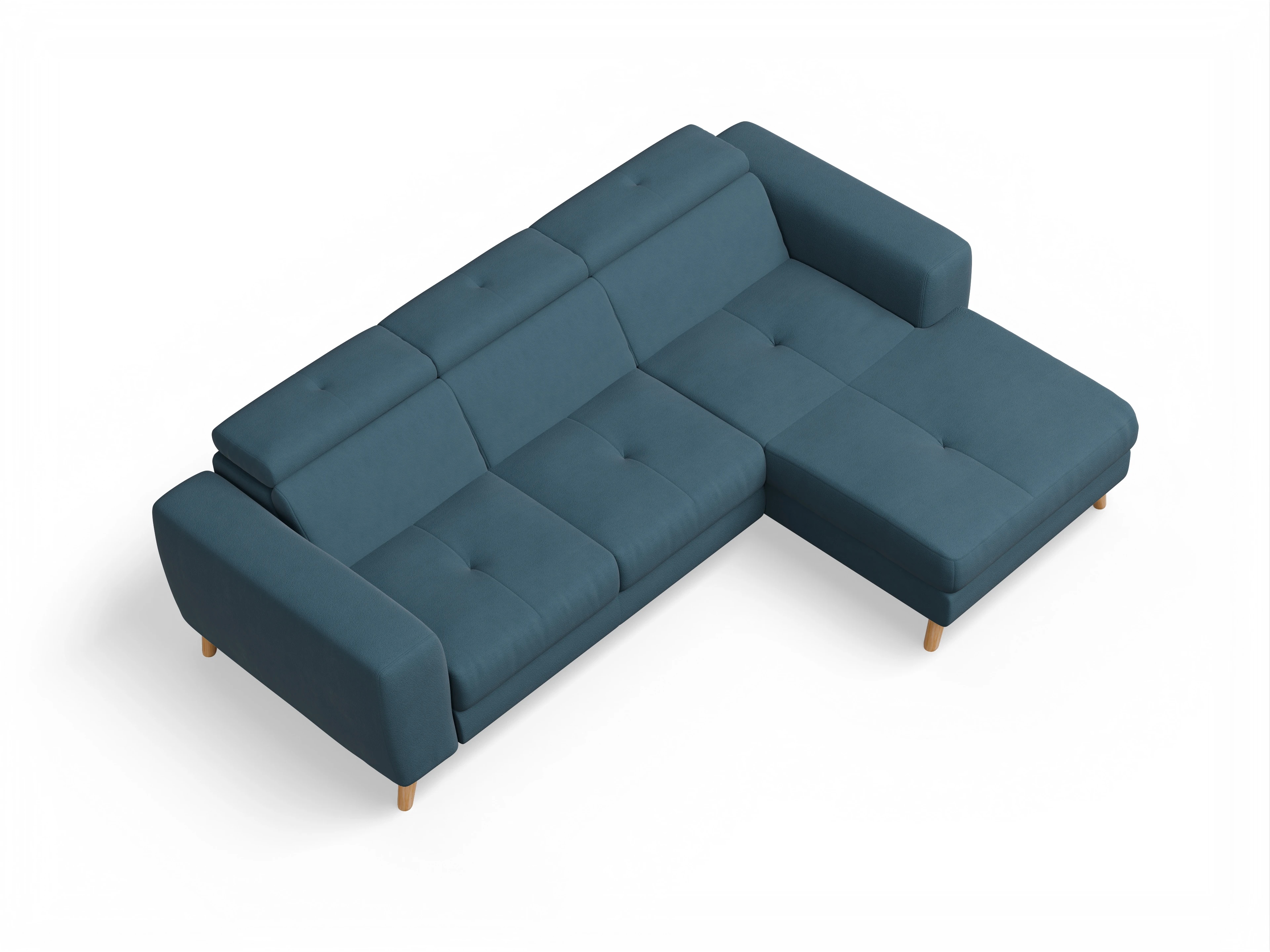 Ansicht des Produktes Capua Ecksofa rechts Abschluss offen in Stoff Blau