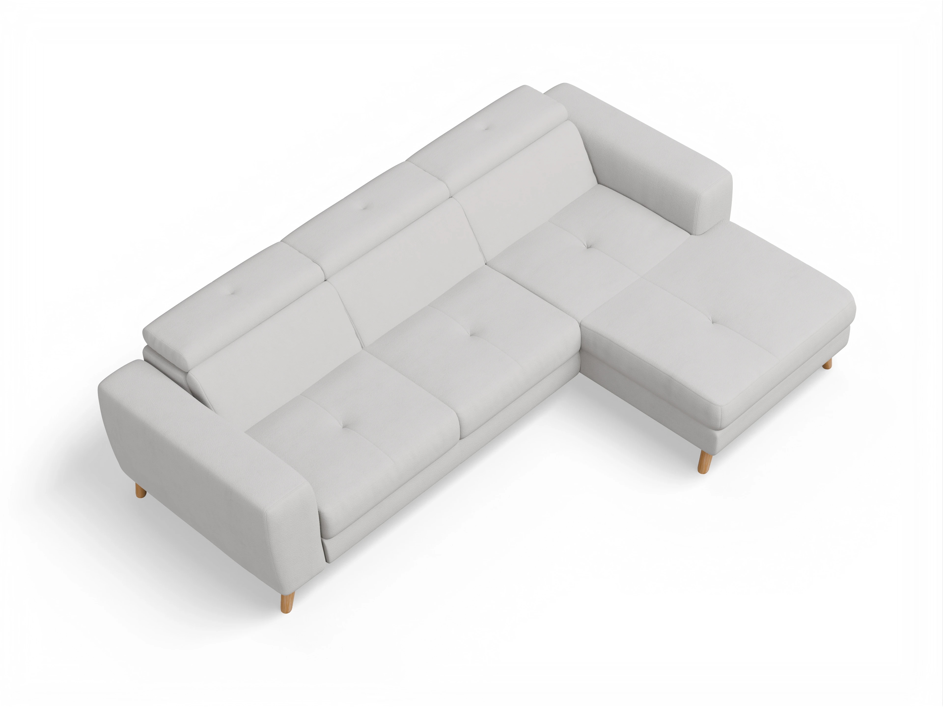 Ansicht des Produktes Capua Ecksofa rechts Abschluss offen in Stoff Grau