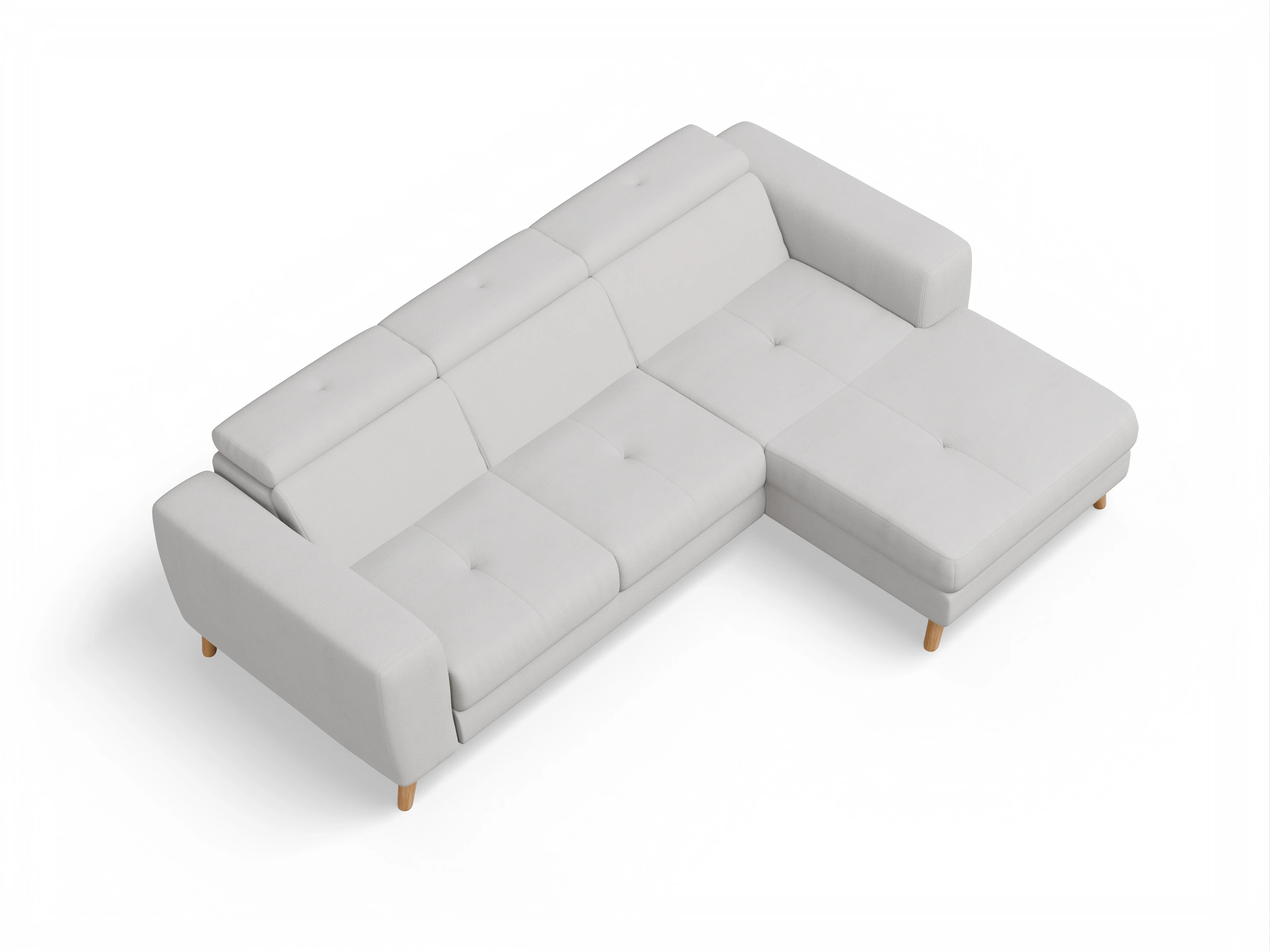 Ansicht des Produktes Capua Ecksofa rechts Abschluss offen in Stoff Grau