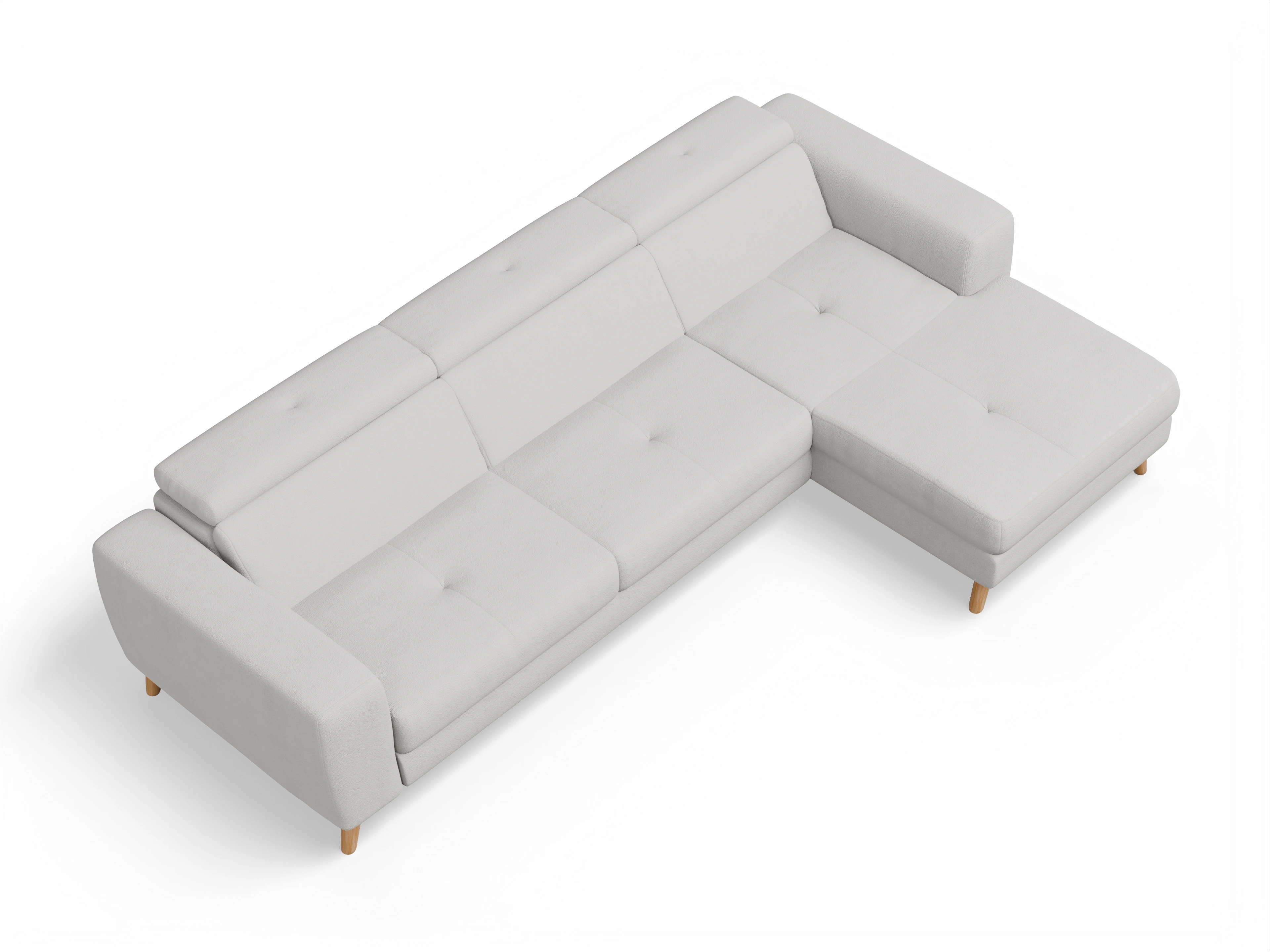 Ansicht des Produktes Capua Ecksofa rechts Abschluss offen in Stoff Grau