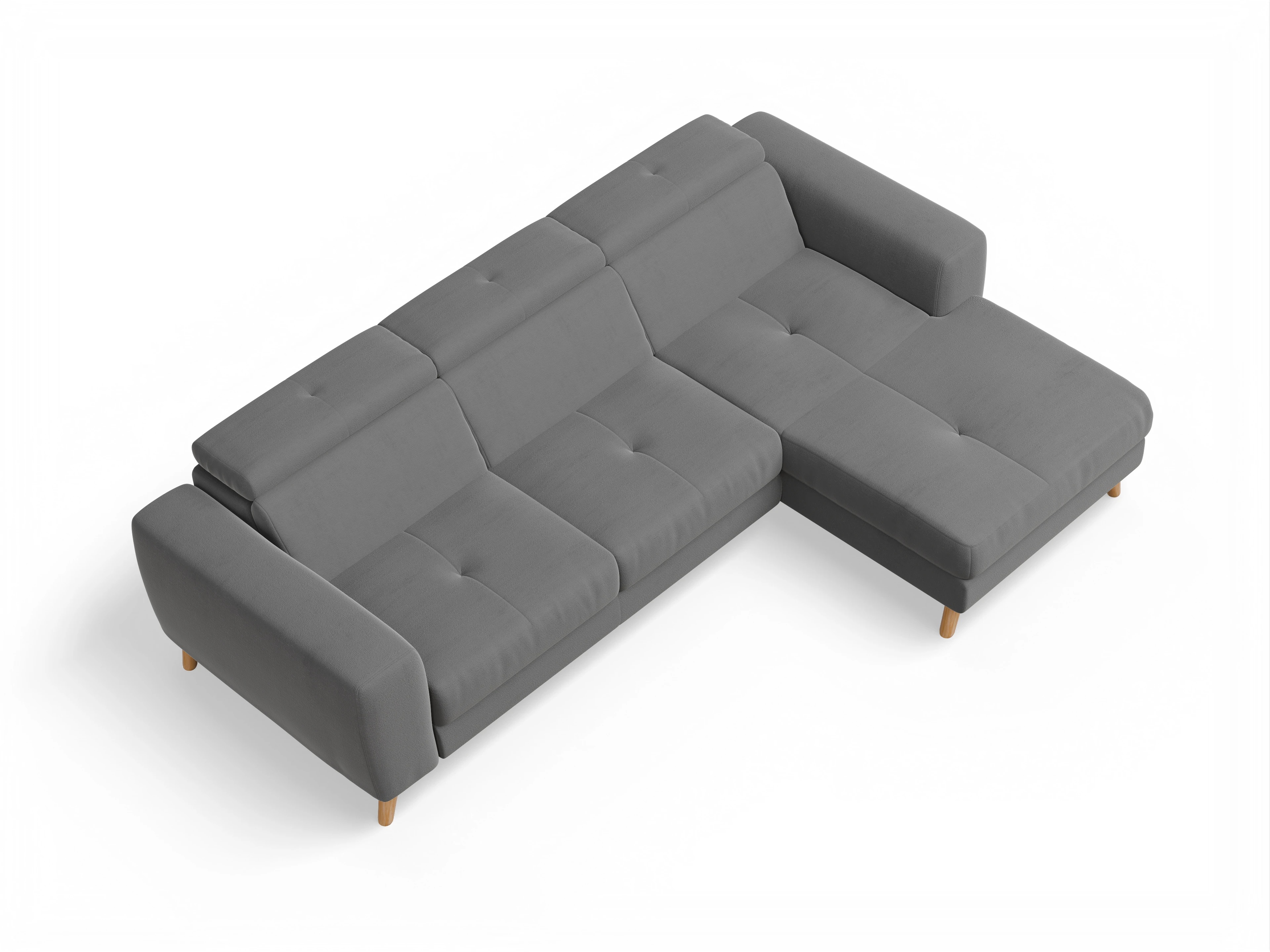 Ansicht des Produktes Capua Ecksofa rechts Abschluss offen in Stoff Grau