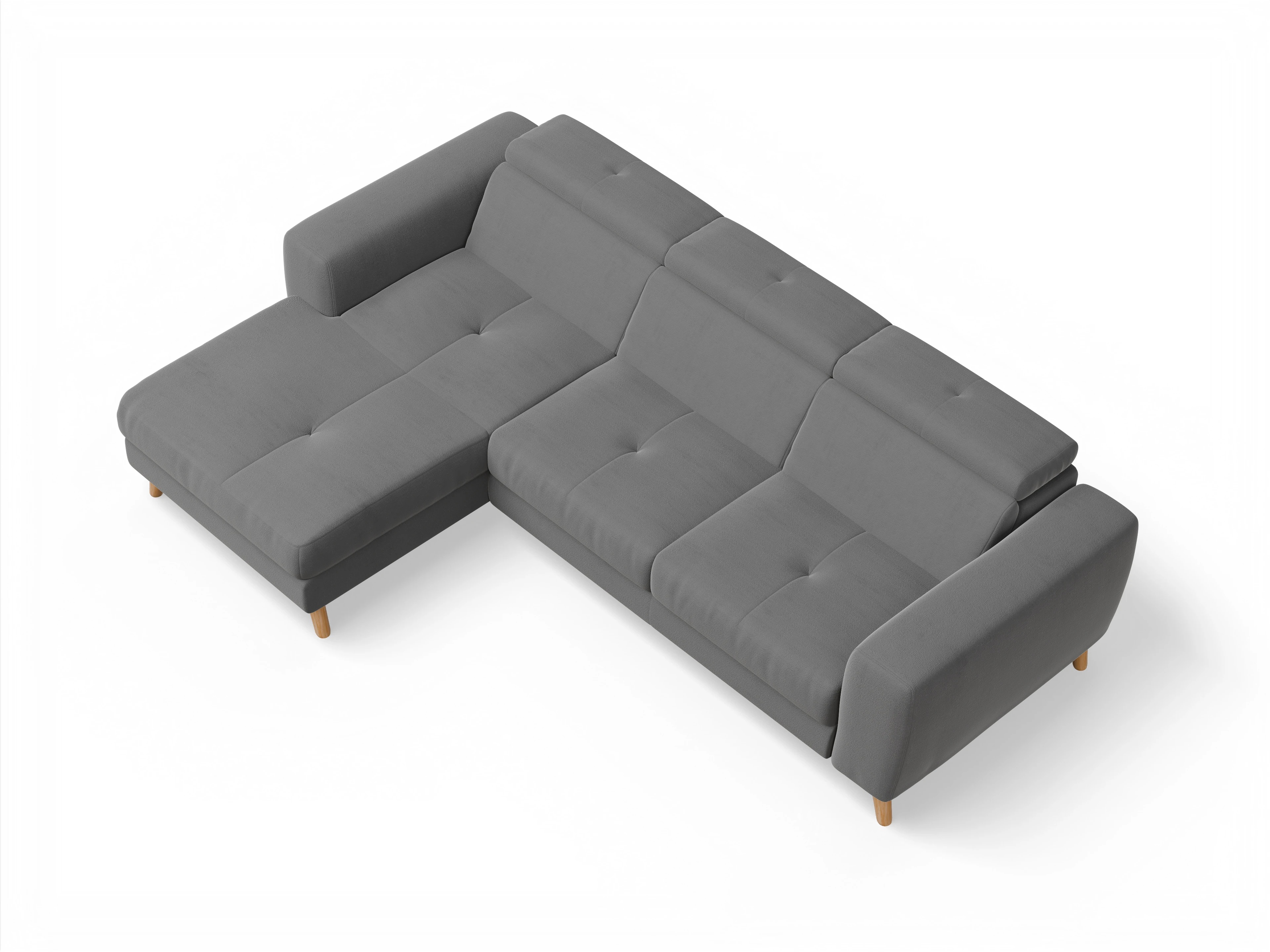 Ansicht des Produktes Capua Ecksofa links Abschluss offen in Stoff Grau