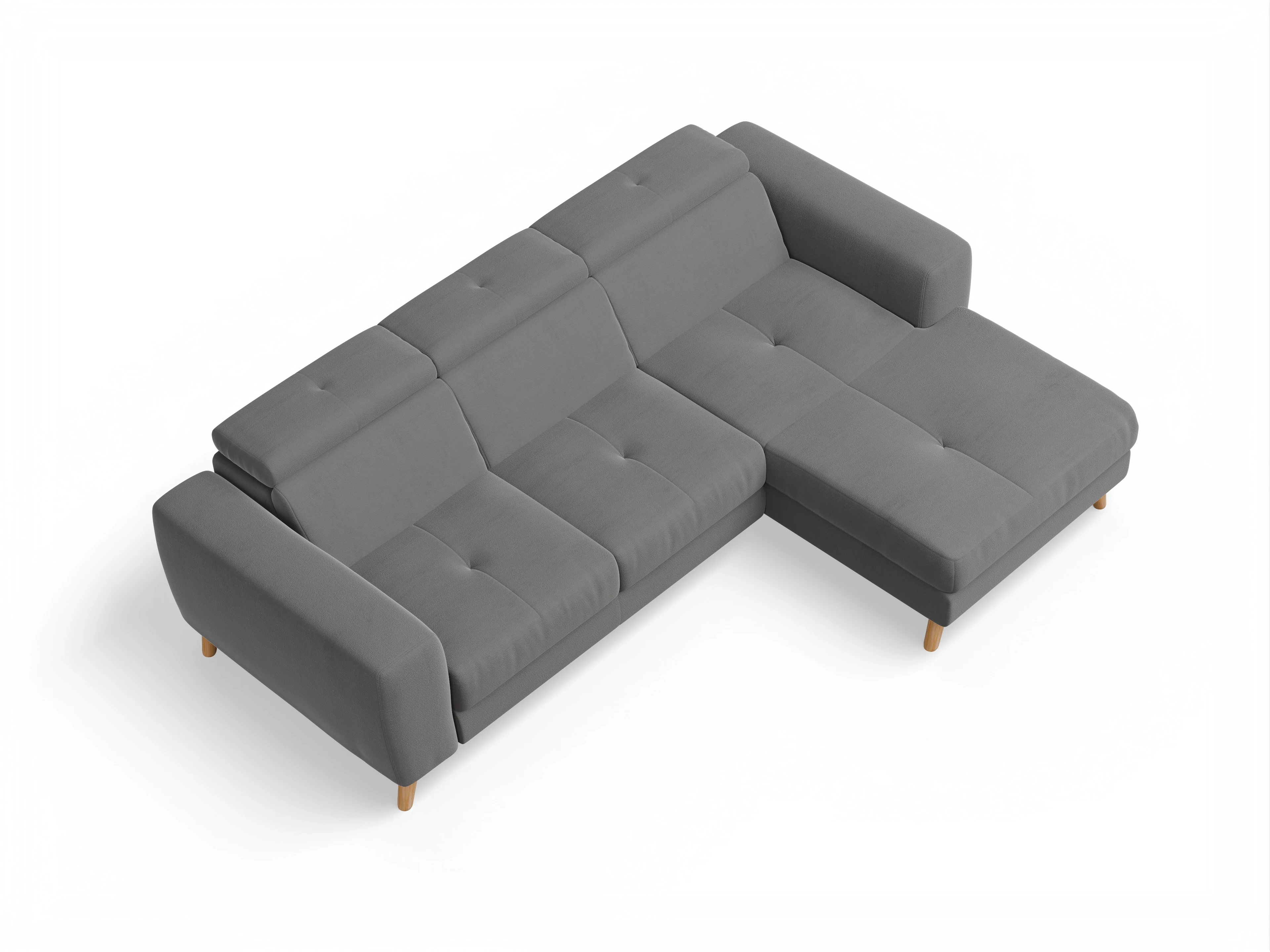 Ansicht des Produktes Capua Ecksofa rechts Abschluss offen in Stoff Grau