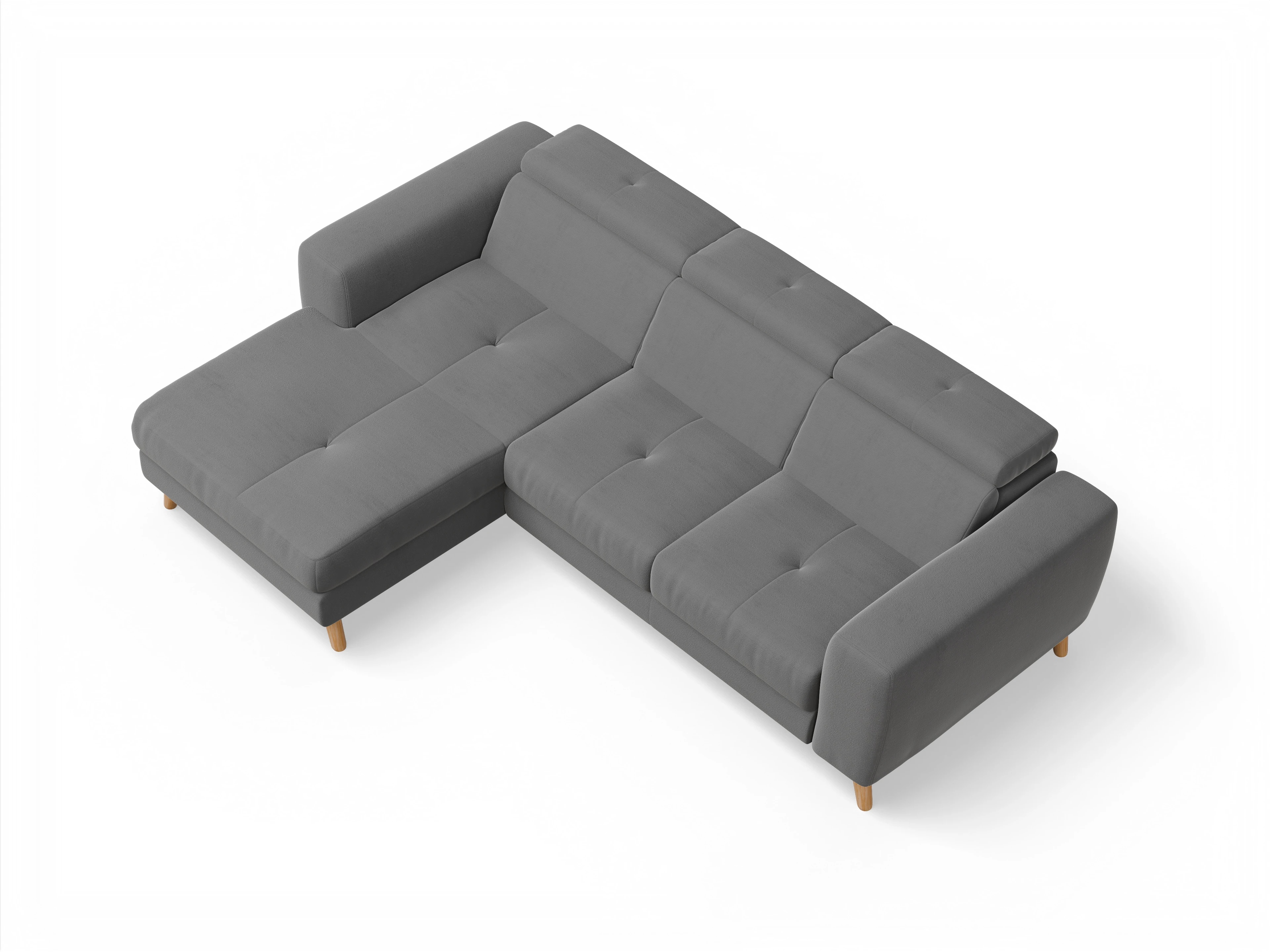 Ansicht des Produktes Capua Ecksofa links Abschluss offen in Stoff Grau