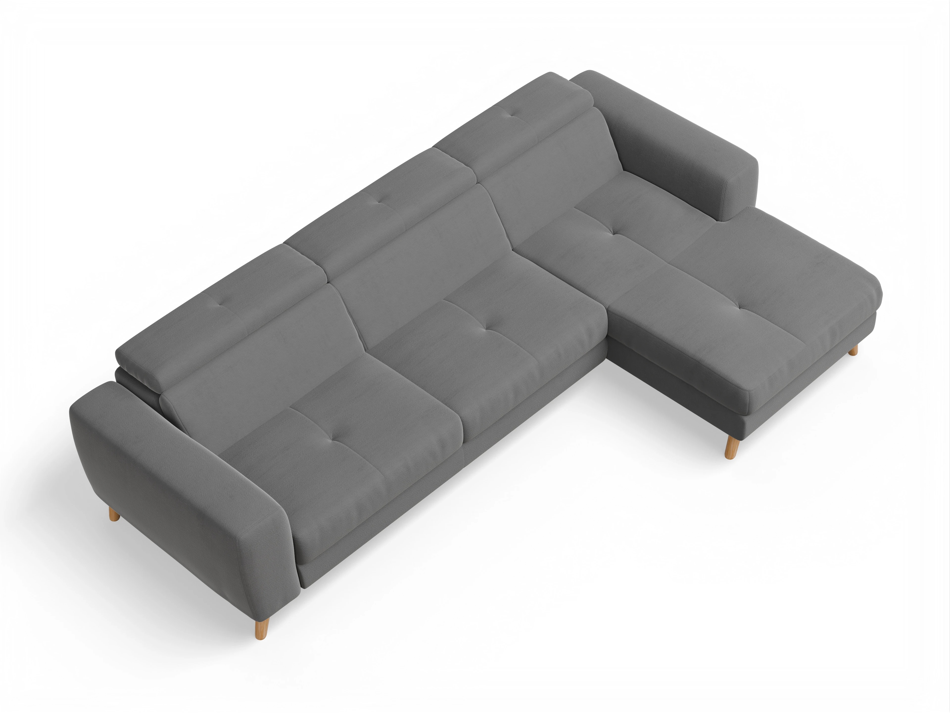 Ansicht des Produktes Capua Ecksofa rechts Abschluss offen in Stoff Grau