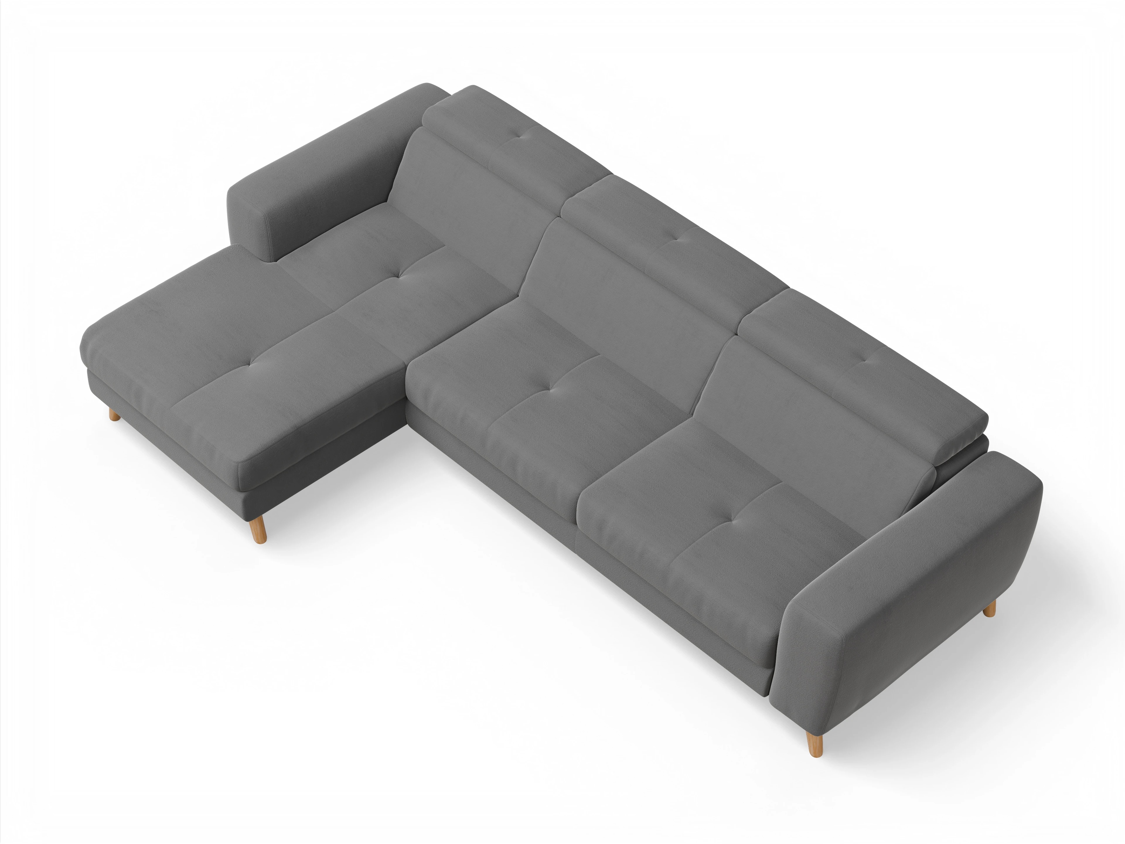 Ansicht des Produktes Capua Ecksofa links Abschluss offen in Stoff Grau