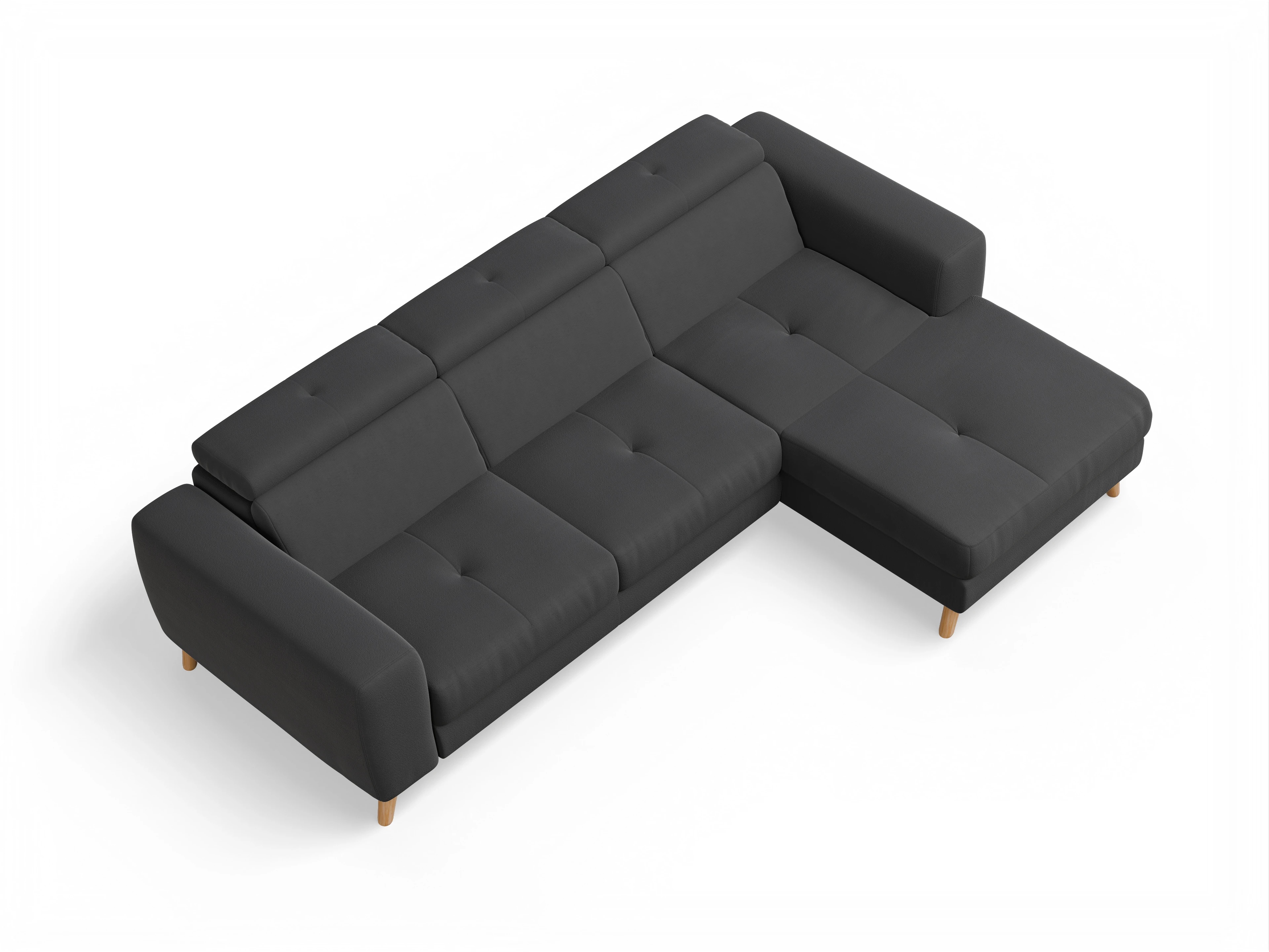 Ansicht des Produktes Capua Ecksofa rechts Abschluss offen in Stoff Grau