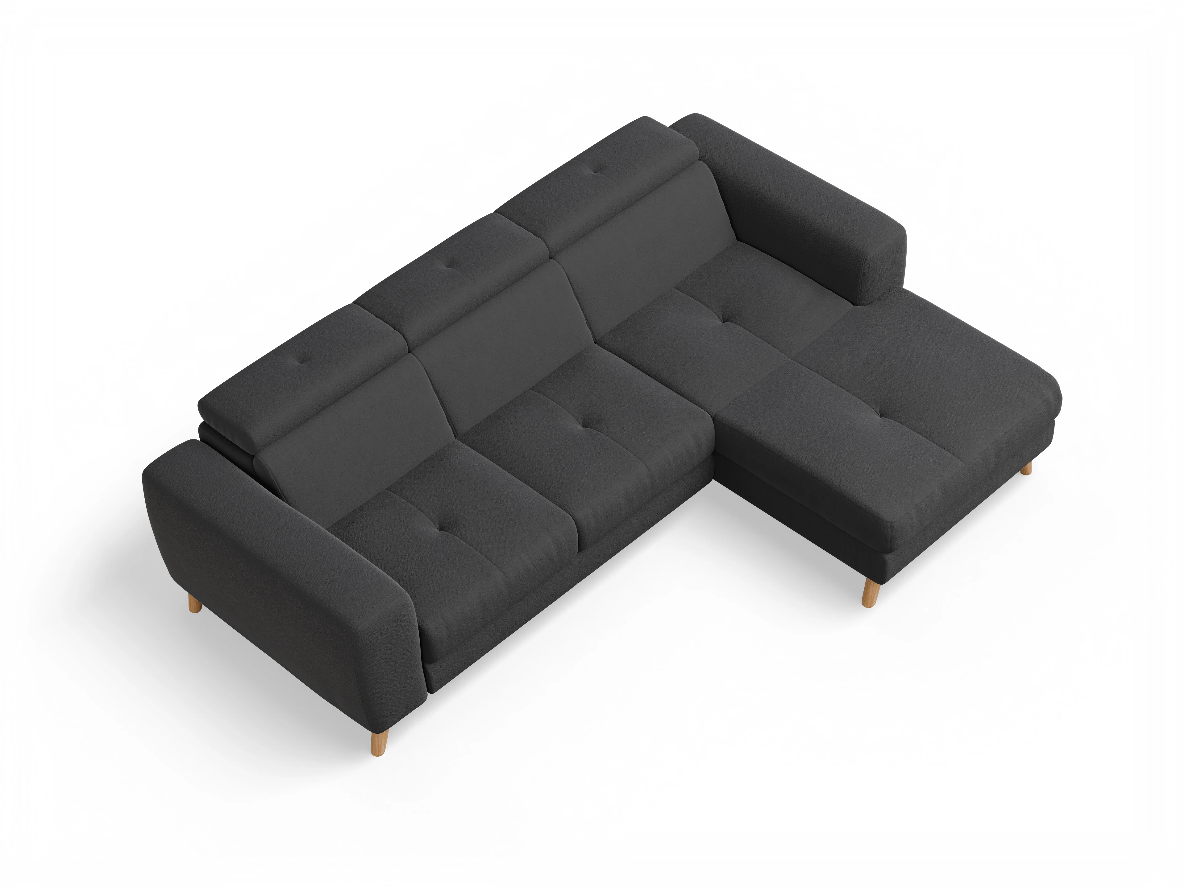 Ansicht des Produktes Capua Ecksofa rechts Abschluss offen in Stoff Grau