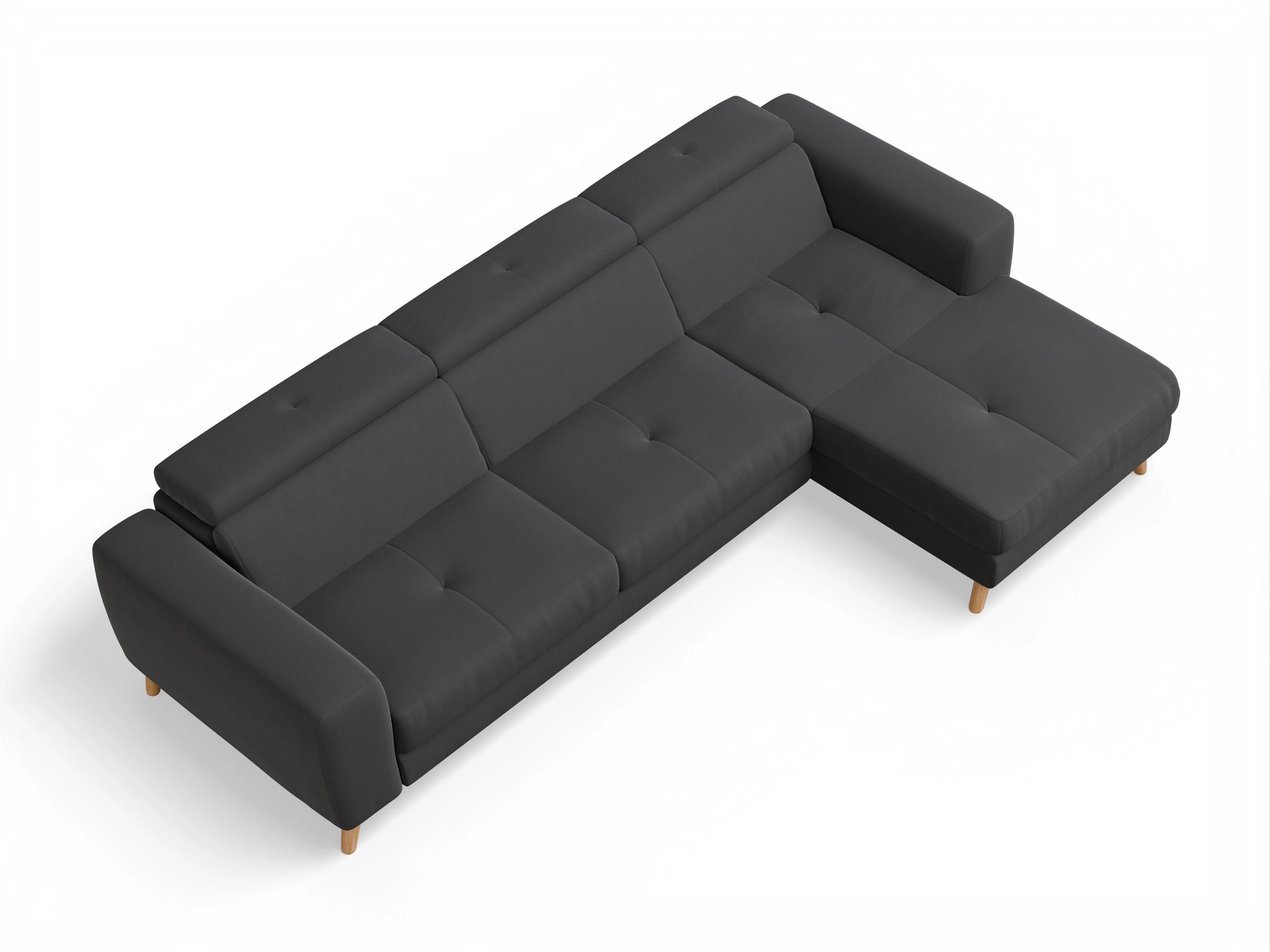 Ansicht des Produktes Capua Ecksofa rechts Abschluss offen in Stoff Grau