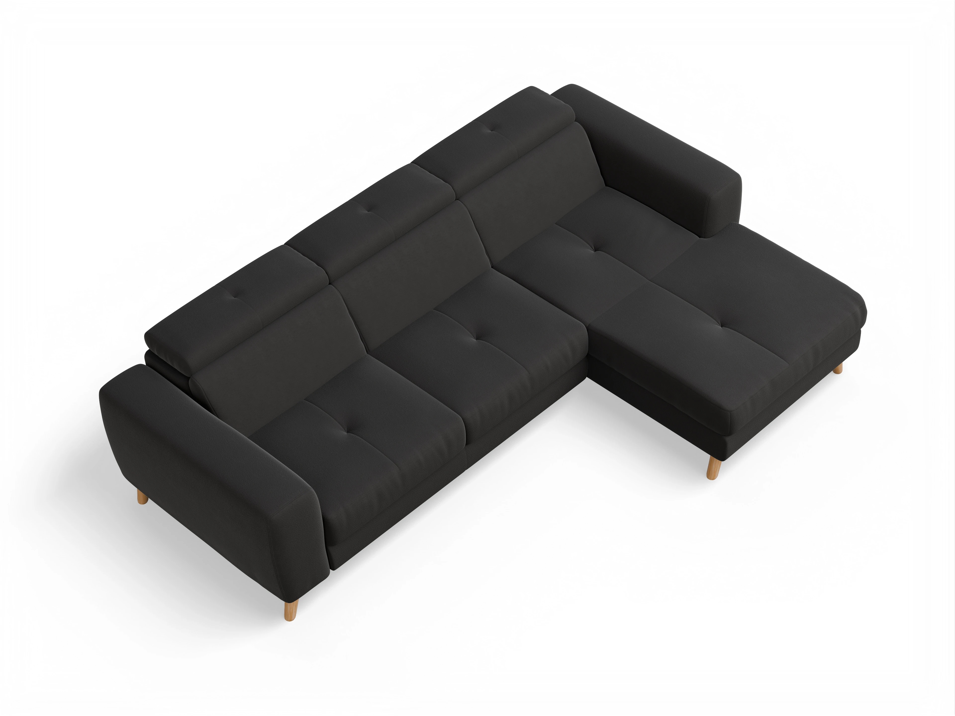 Ansicht des Produktes Capua Ecksofa rechts Abschluss offen in Stoff Grau