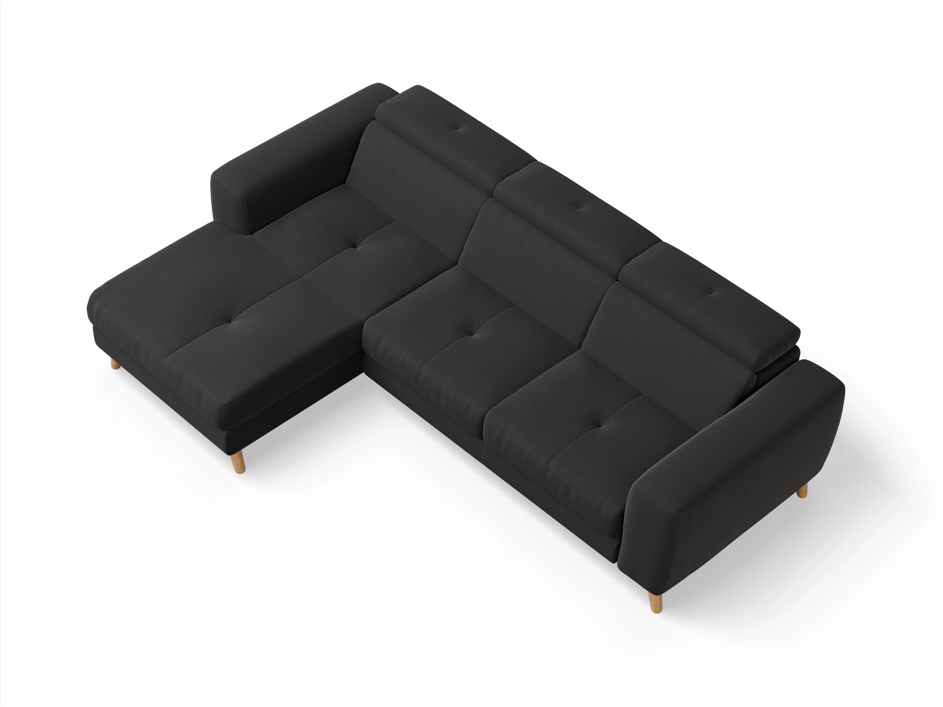 Ansicht des Produktes Capua Ecksofa links Abschluss offen in Stoff Grau