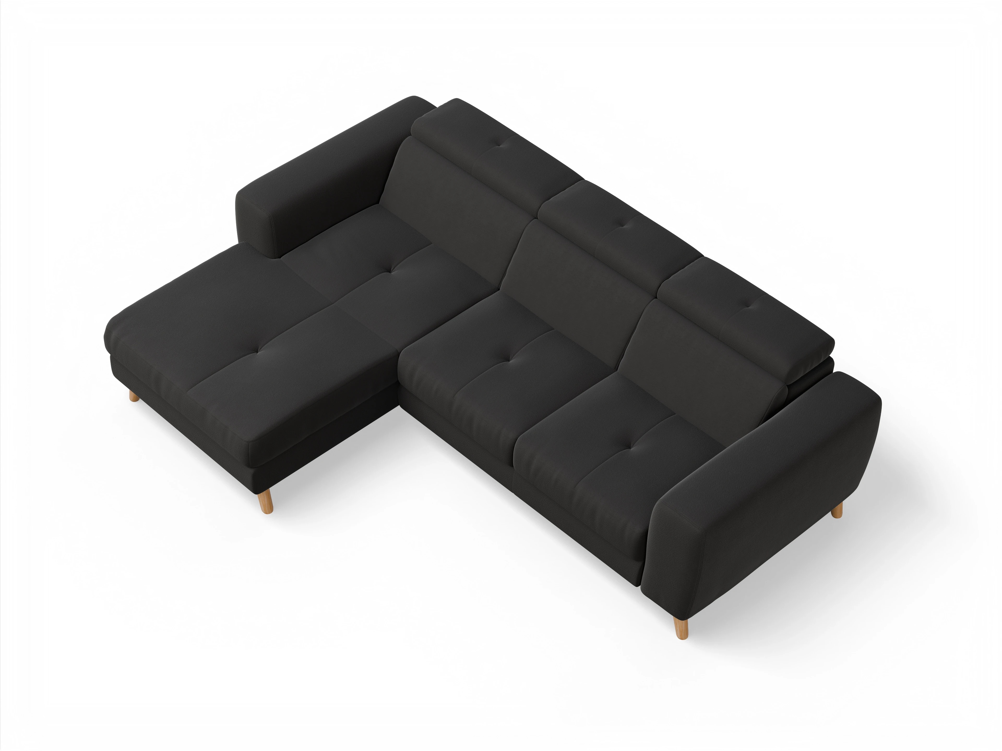 Ansicht des Produktes Capua Ecksofa links Abschluss offen in Stoff Grau