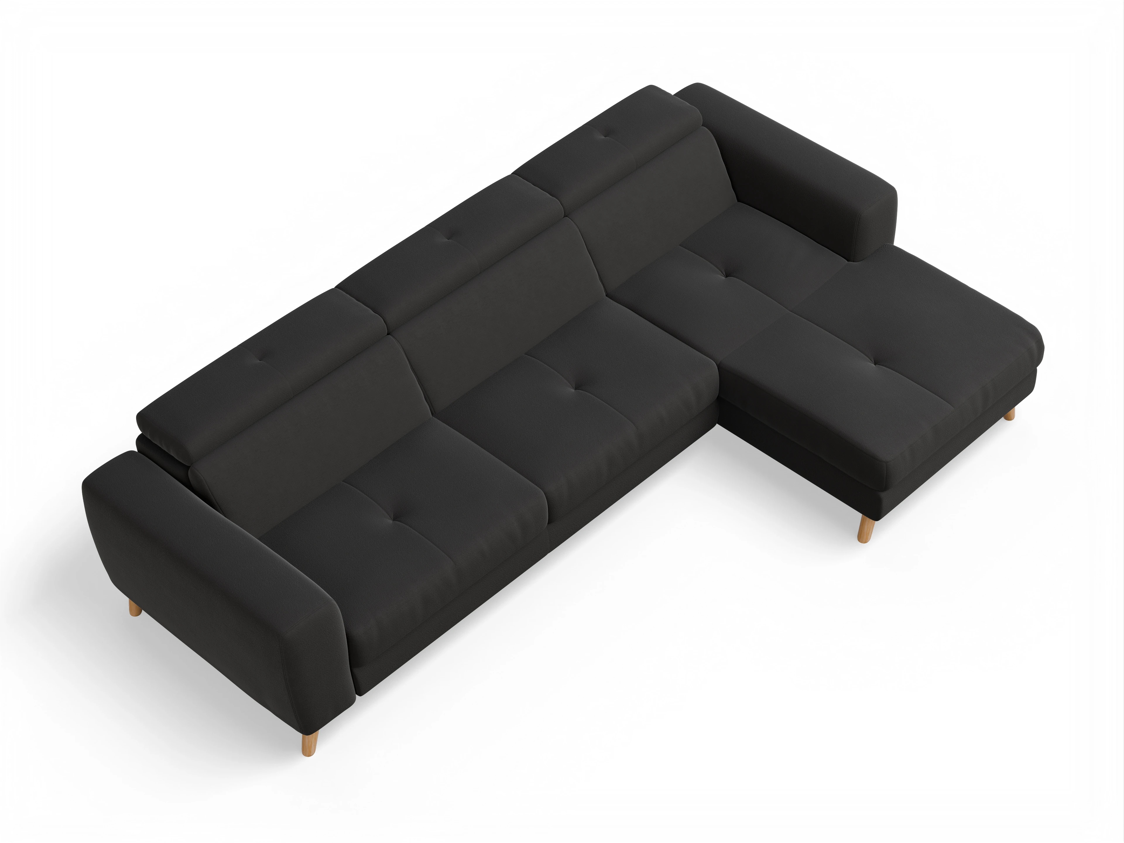 Ansicht des Produktes Capua Ecksofa rechts Abschluss offen in Stoff Grau