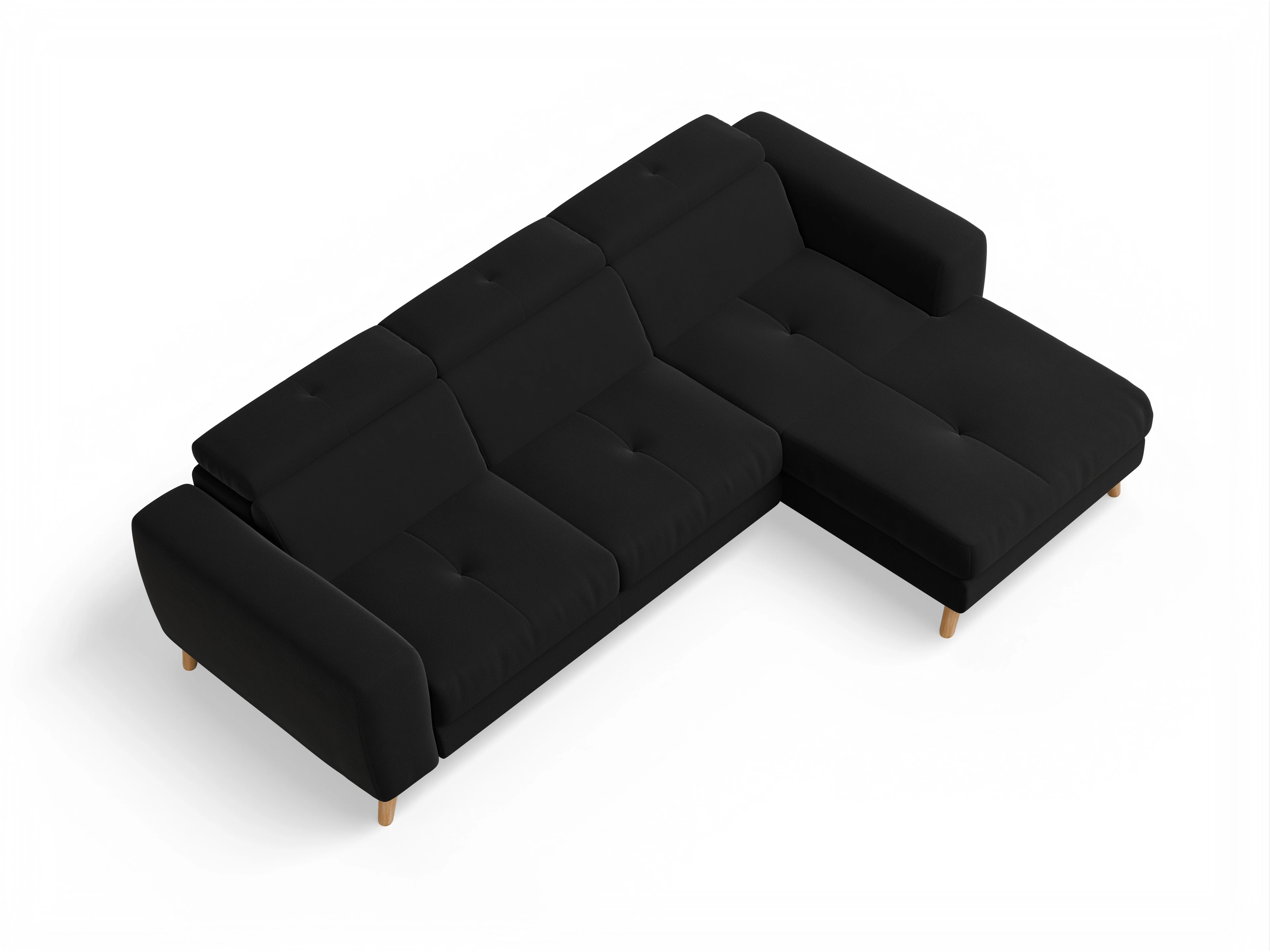 Ansicht des Produktes Capua Ecksofa rechts Abschluss offen in Stoff Schwarz