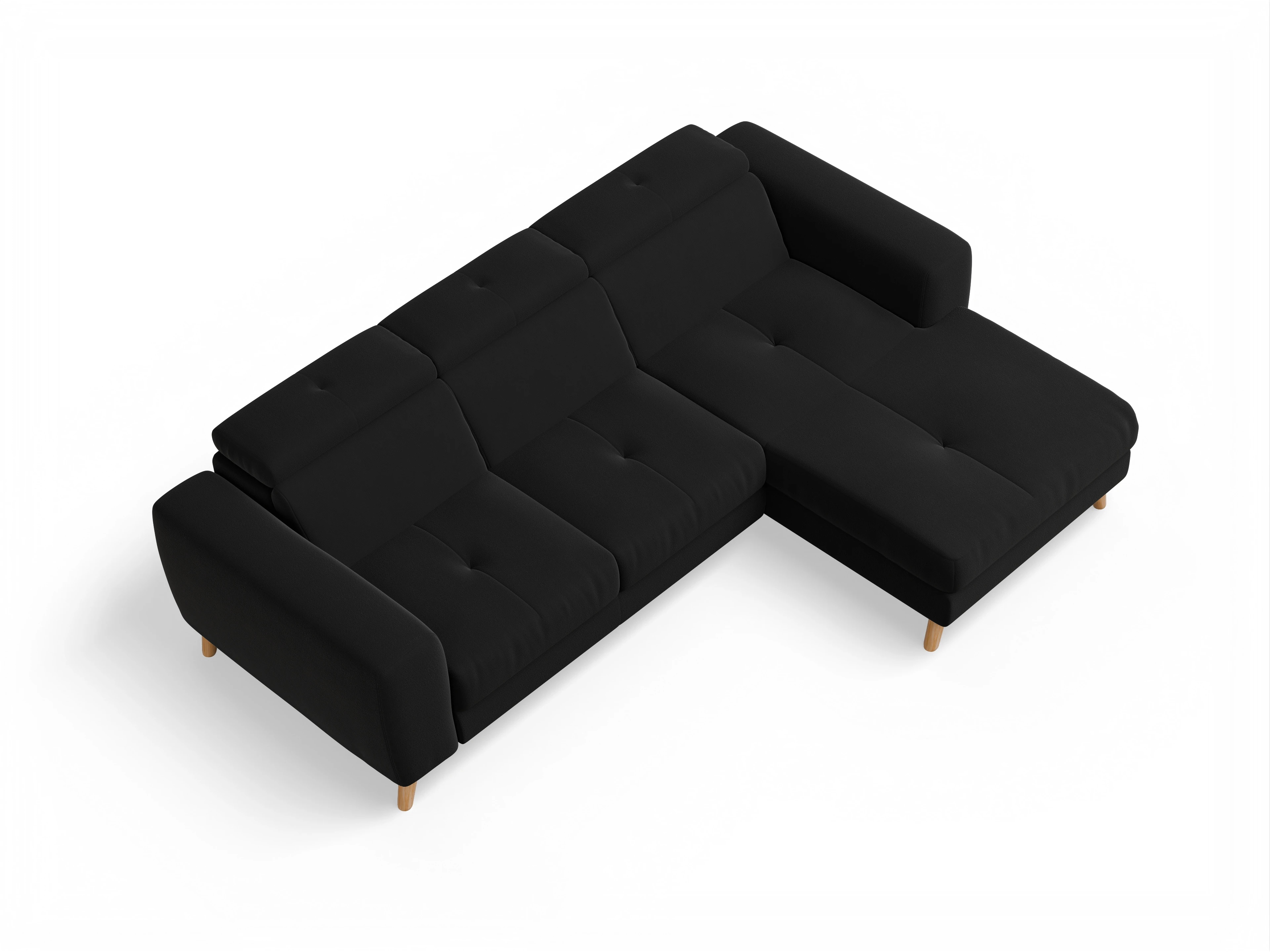 Ansicht des Produktes Capua Ecksofa rechts Abschluss offen in Stoff Schwarz