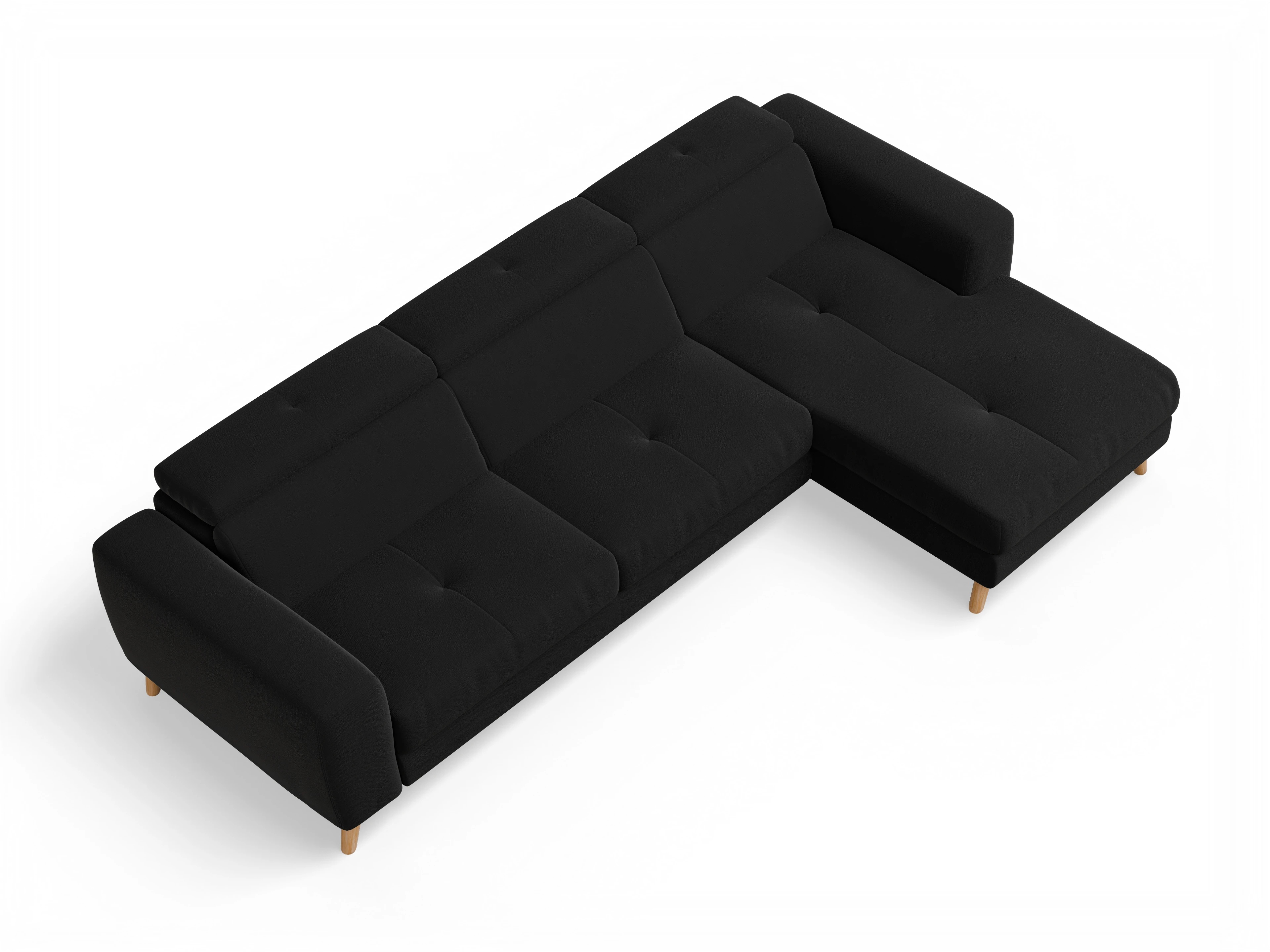 Ansicht des Produktes Capua Ecksofa rechts Abschluss offen in Stoff Schwarz