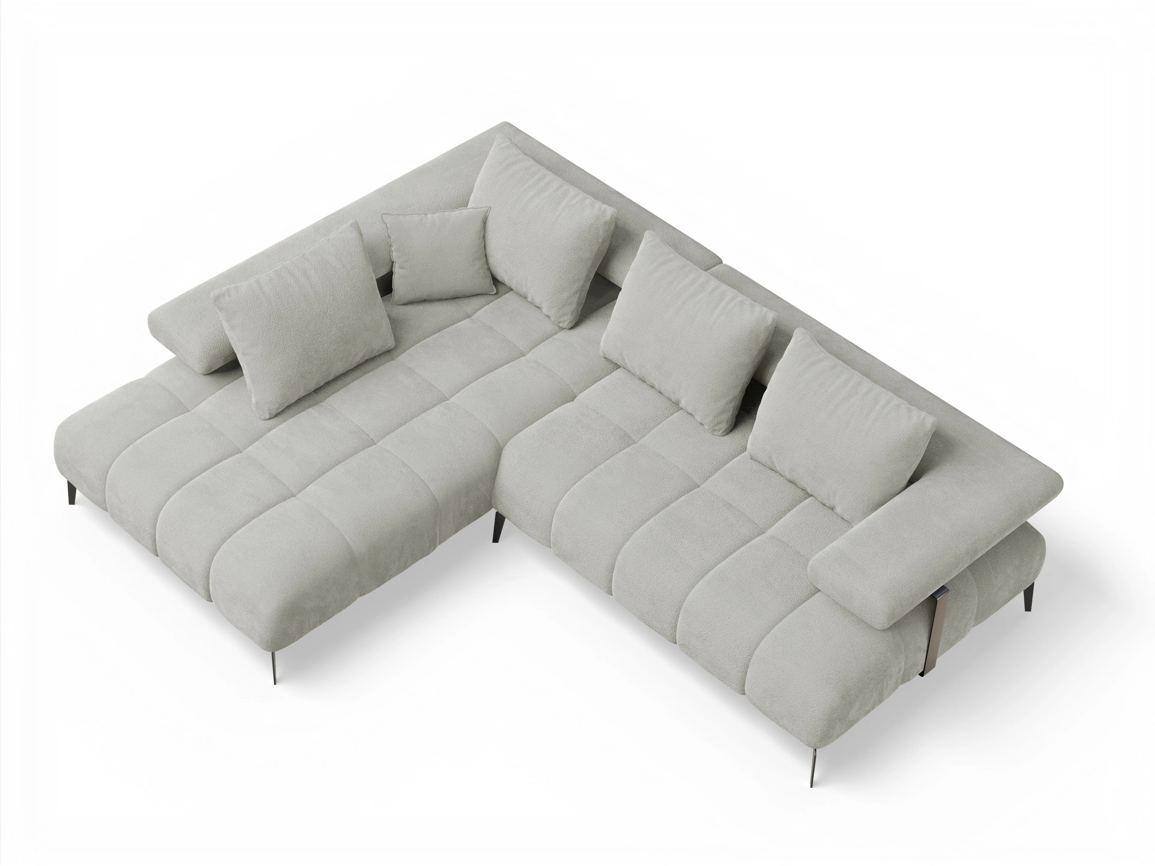 Ansicht des Produktes Madrid-O Ecksofa links Abschluss offen in Stoff Beige