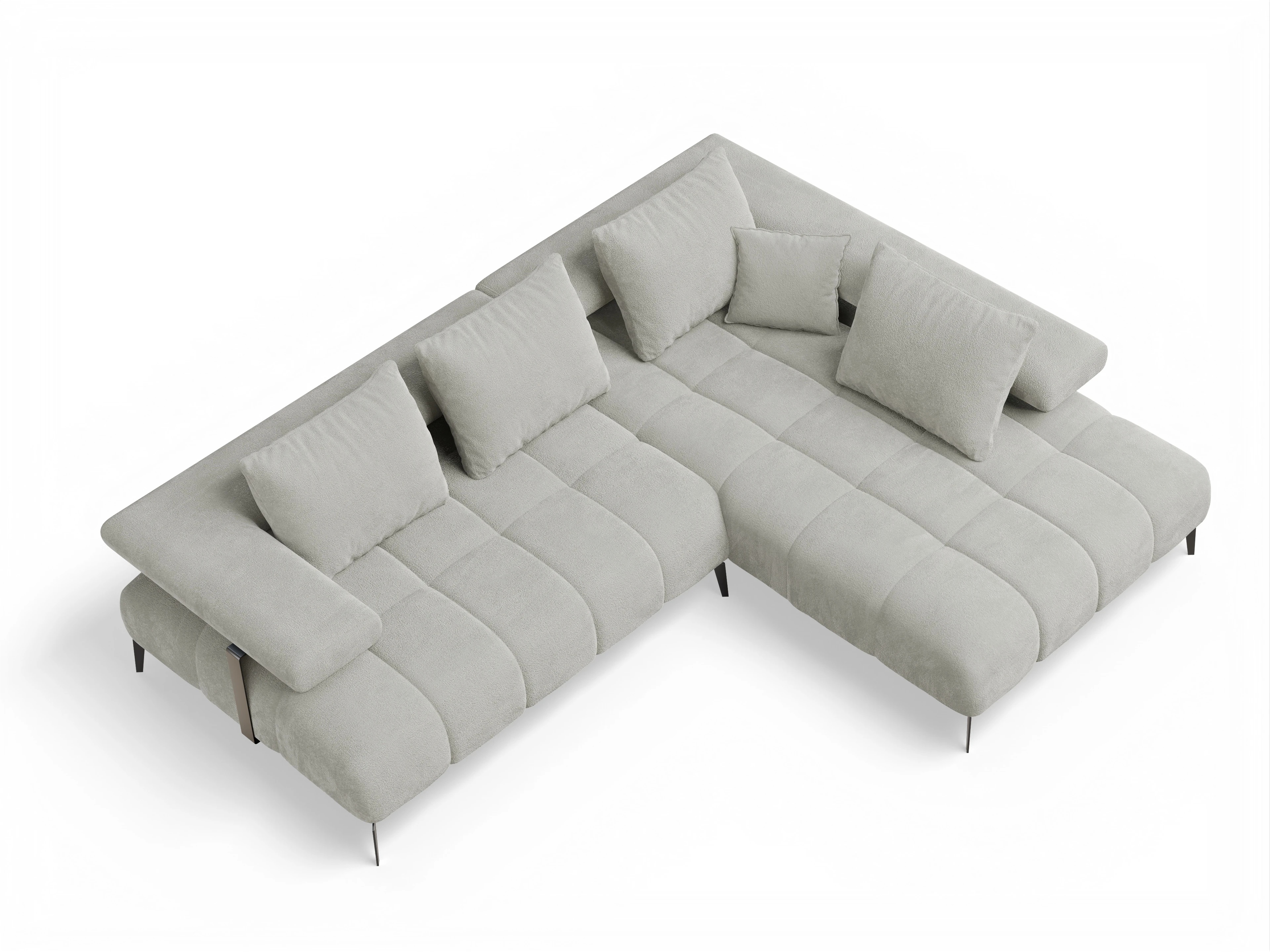 Ansicht des Produktes Madrid-O Ecksofa rechts Abschluss offen in Stoff Beige