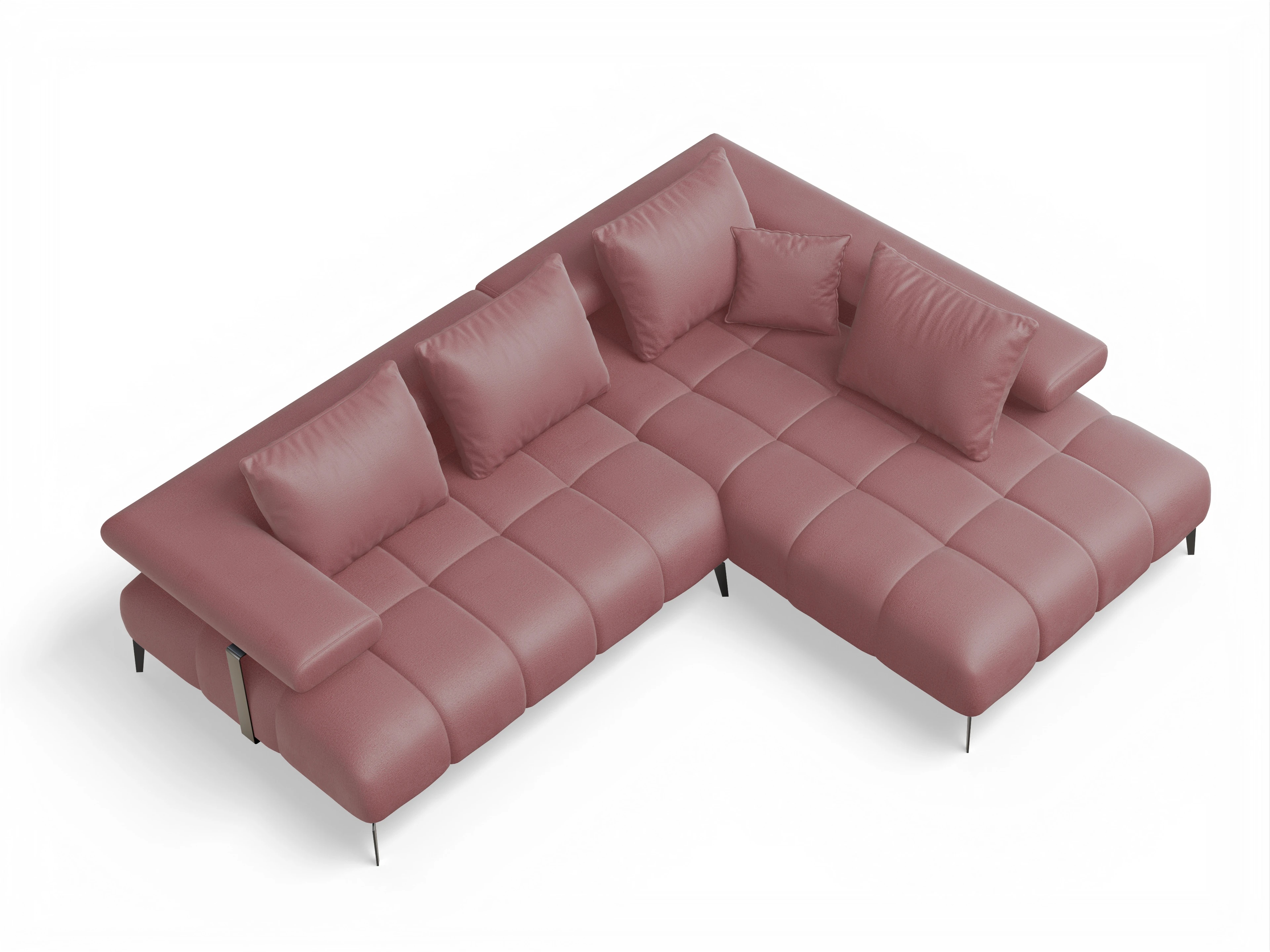 Ansicht des Produktes Madrid-O Ecksofa rechts Abschluss offen in Stoff Orange