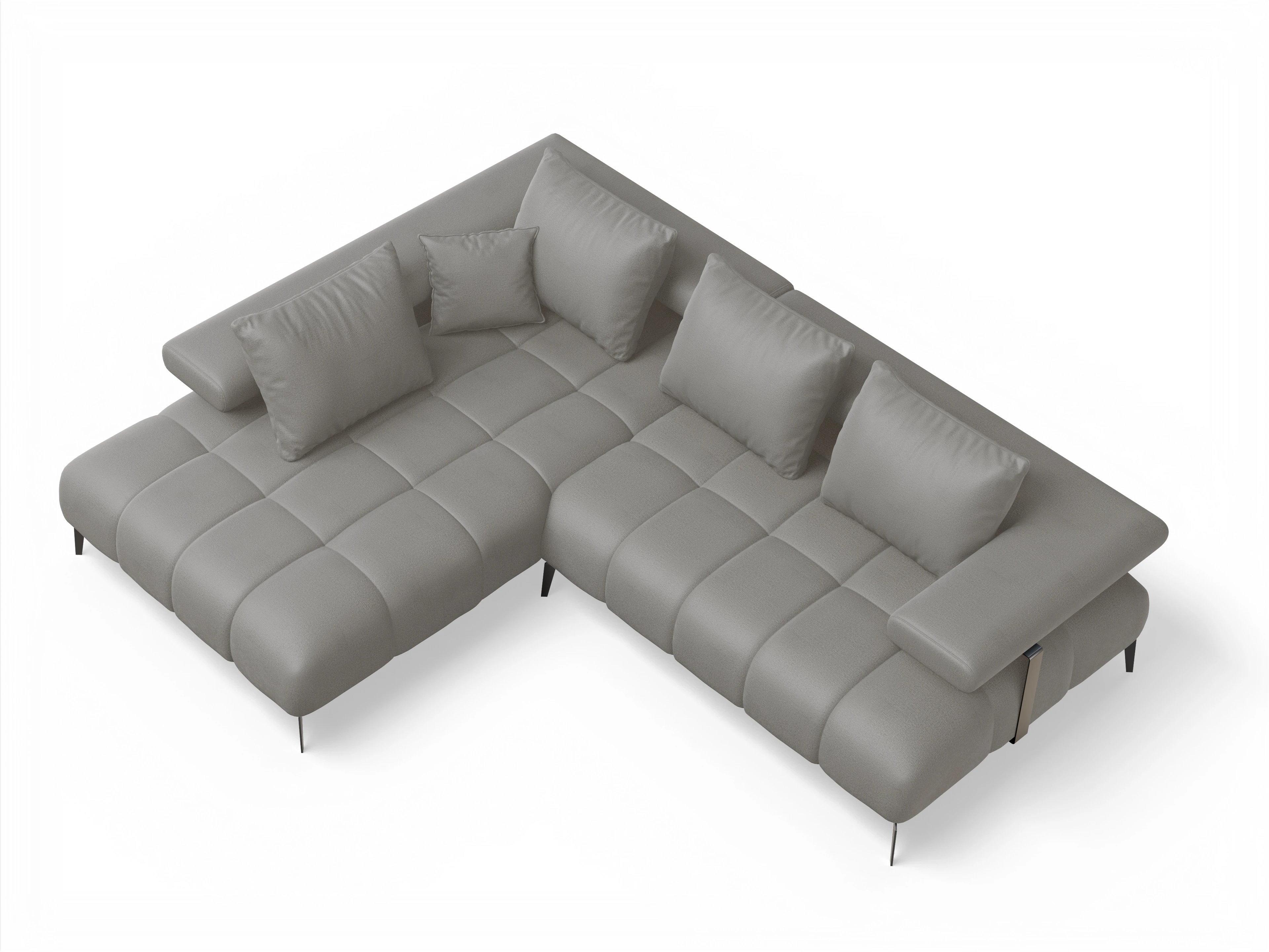 Ansicht des Produktes Madrid-O Ecksofa links Abschluss offen in Stoff Braun