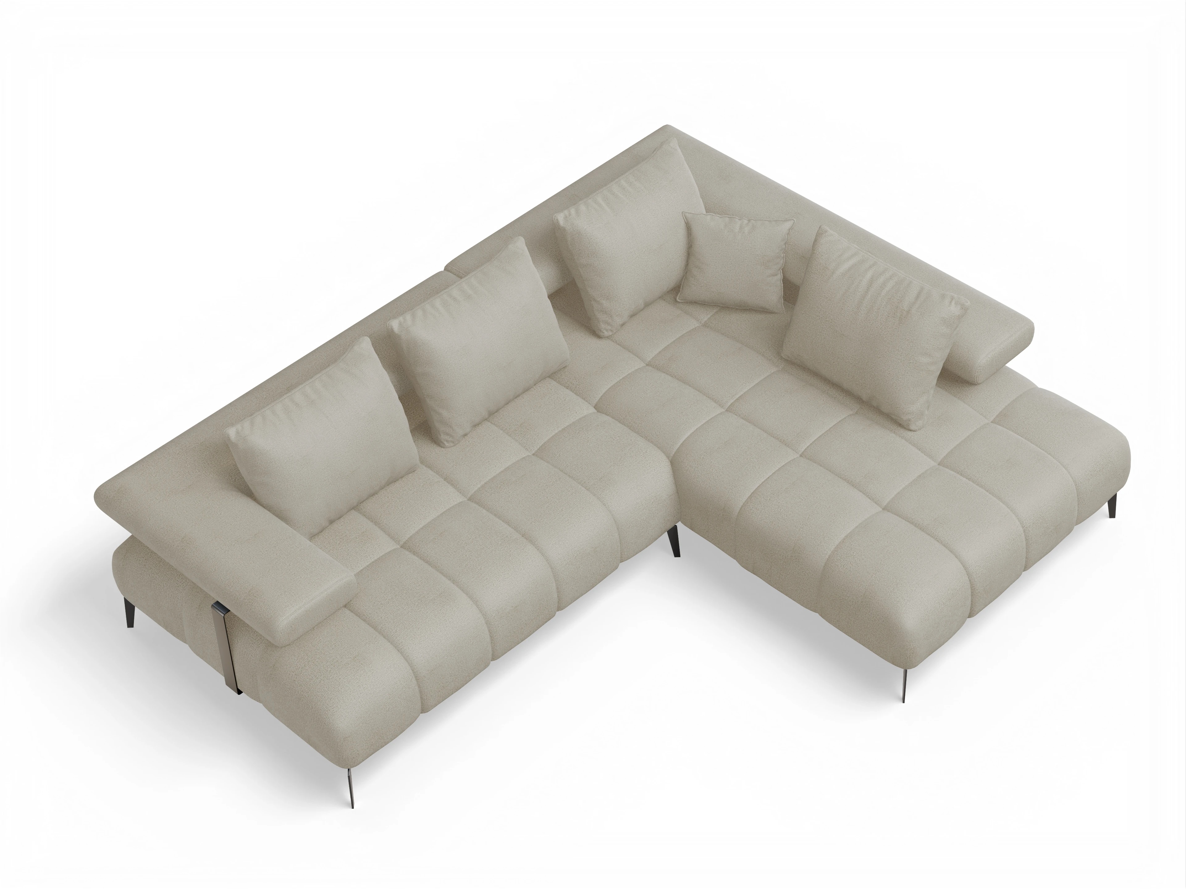 Ansicht des Produktes Madrid-O Ecksofa rechts Abschluss offen in Stoff Beige