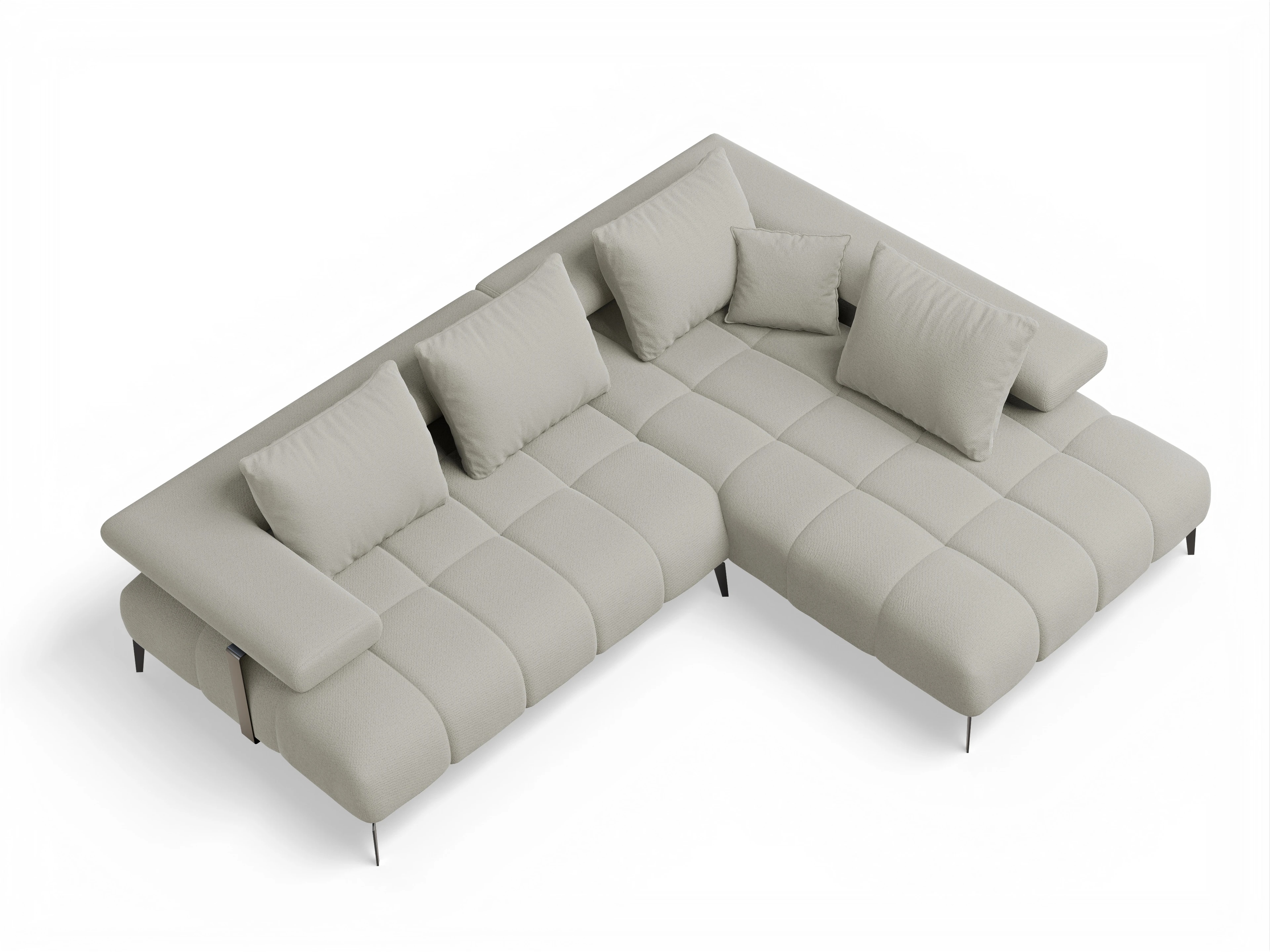 Ansicht des Produktes Madrid-O Ecksofa rechts Abschluss offen in Stoff Beige