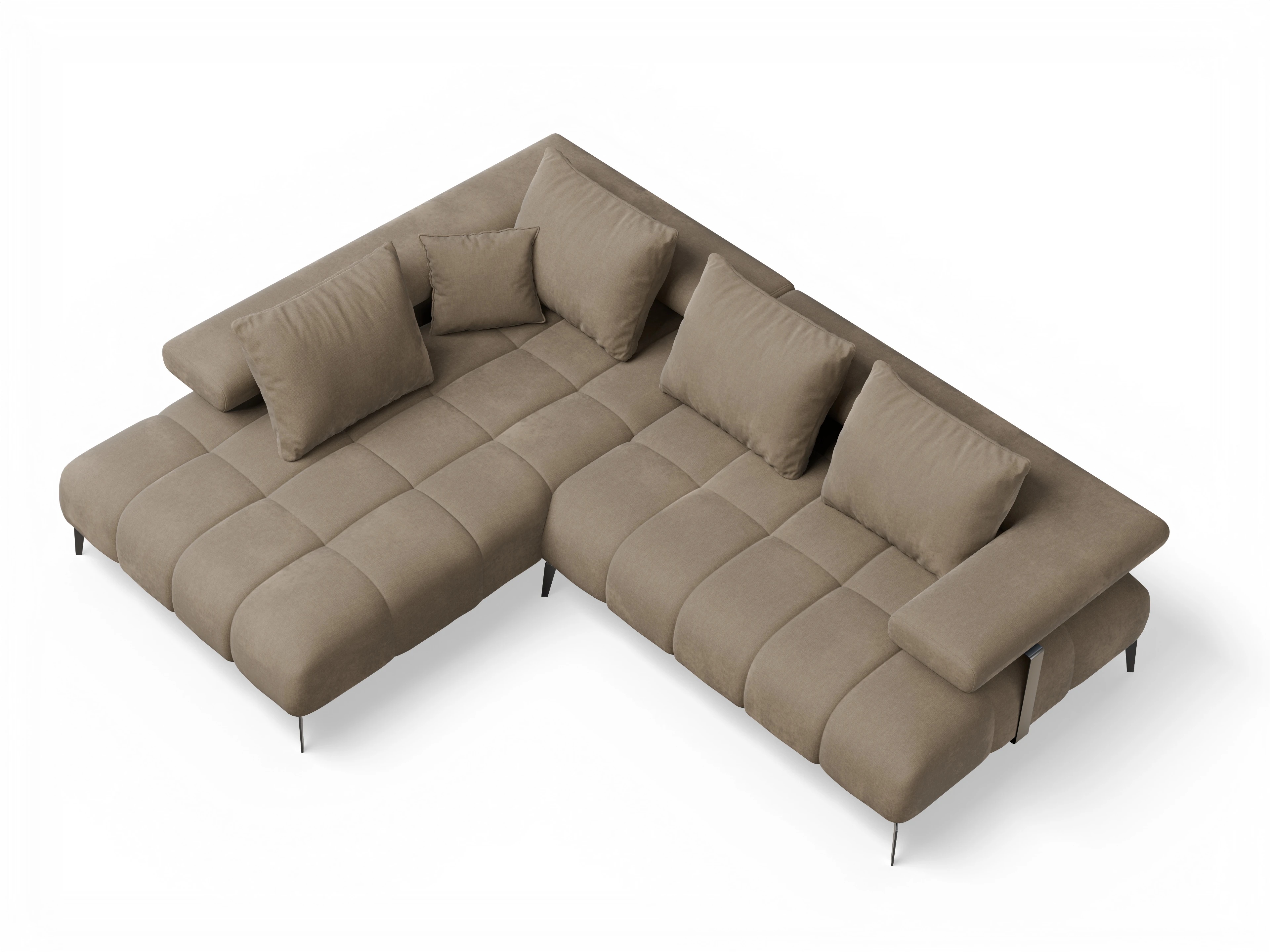 Ansicht des Produktes Madrid-O Ecksofa links Abschluss offen in Stoff Beige