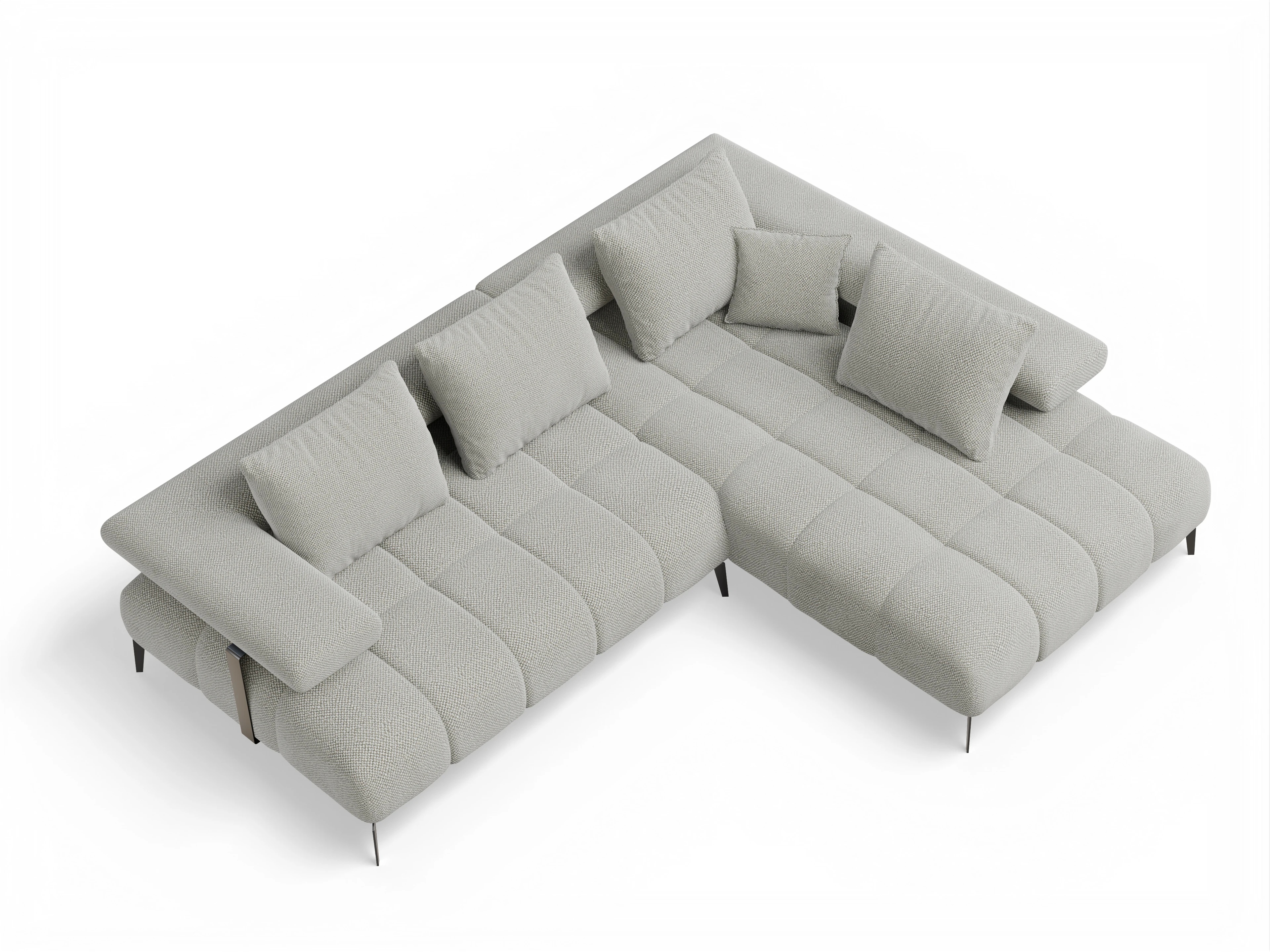 Ansicht des Produktes Madrid-O Ecksofa rechts Abschluss offen in Stoff Beige