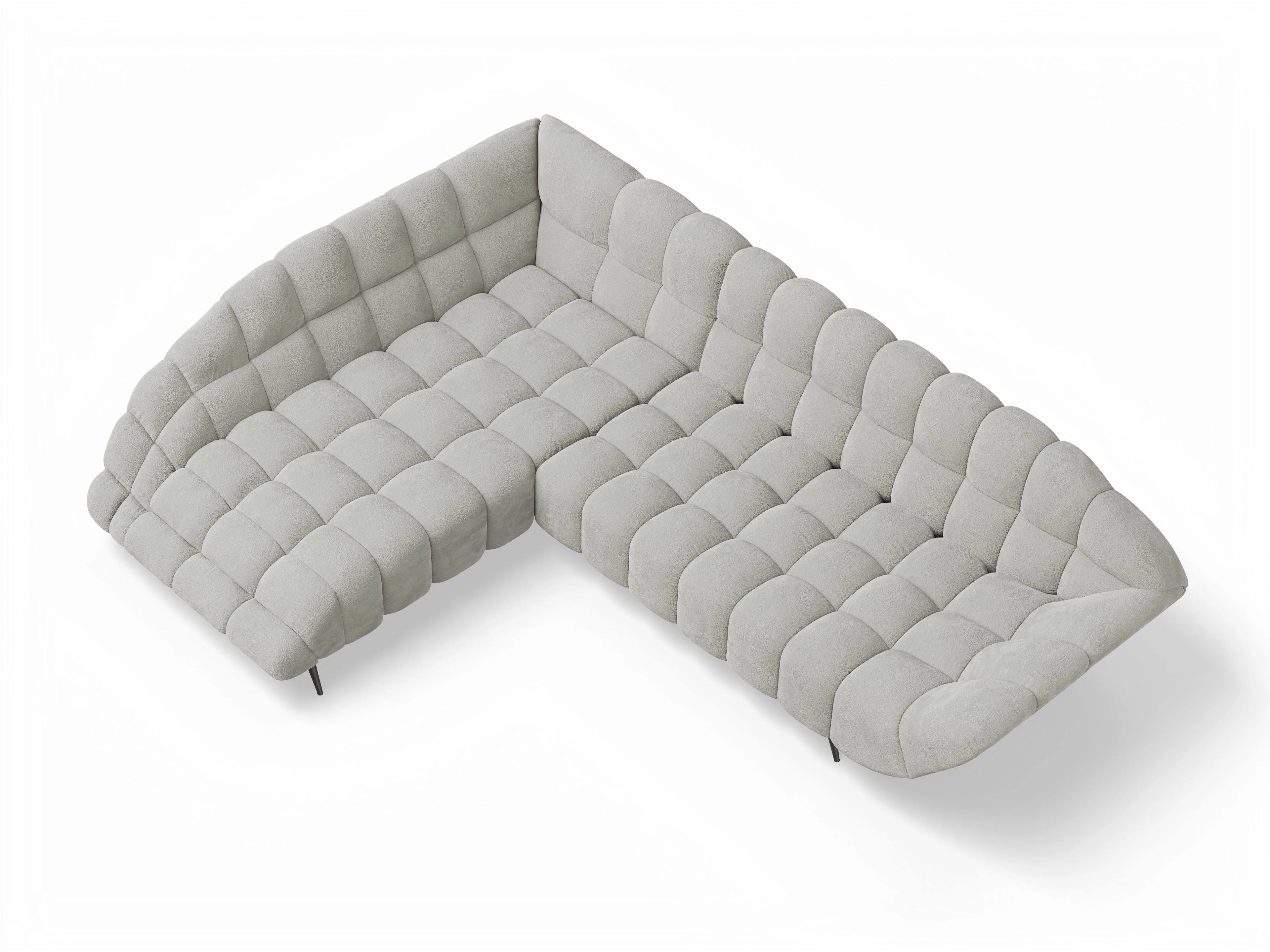 Ansicht des Produktes Girona-O Ecksofa links Abschluss offen in Stoff Beige