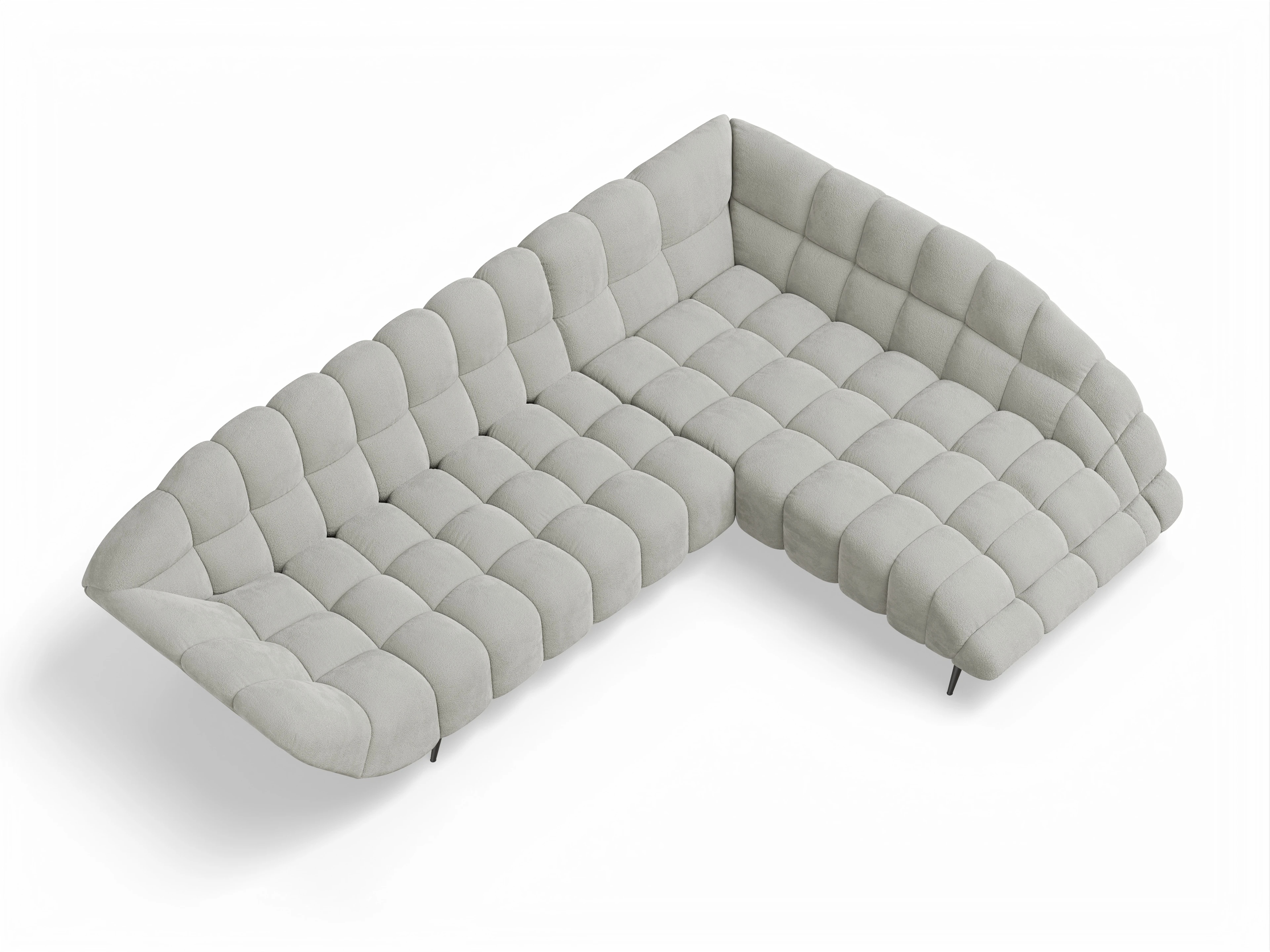 Ansicht des Produktes Girona-O Ecksofa rechts Abschluss offen in Stoff Beige