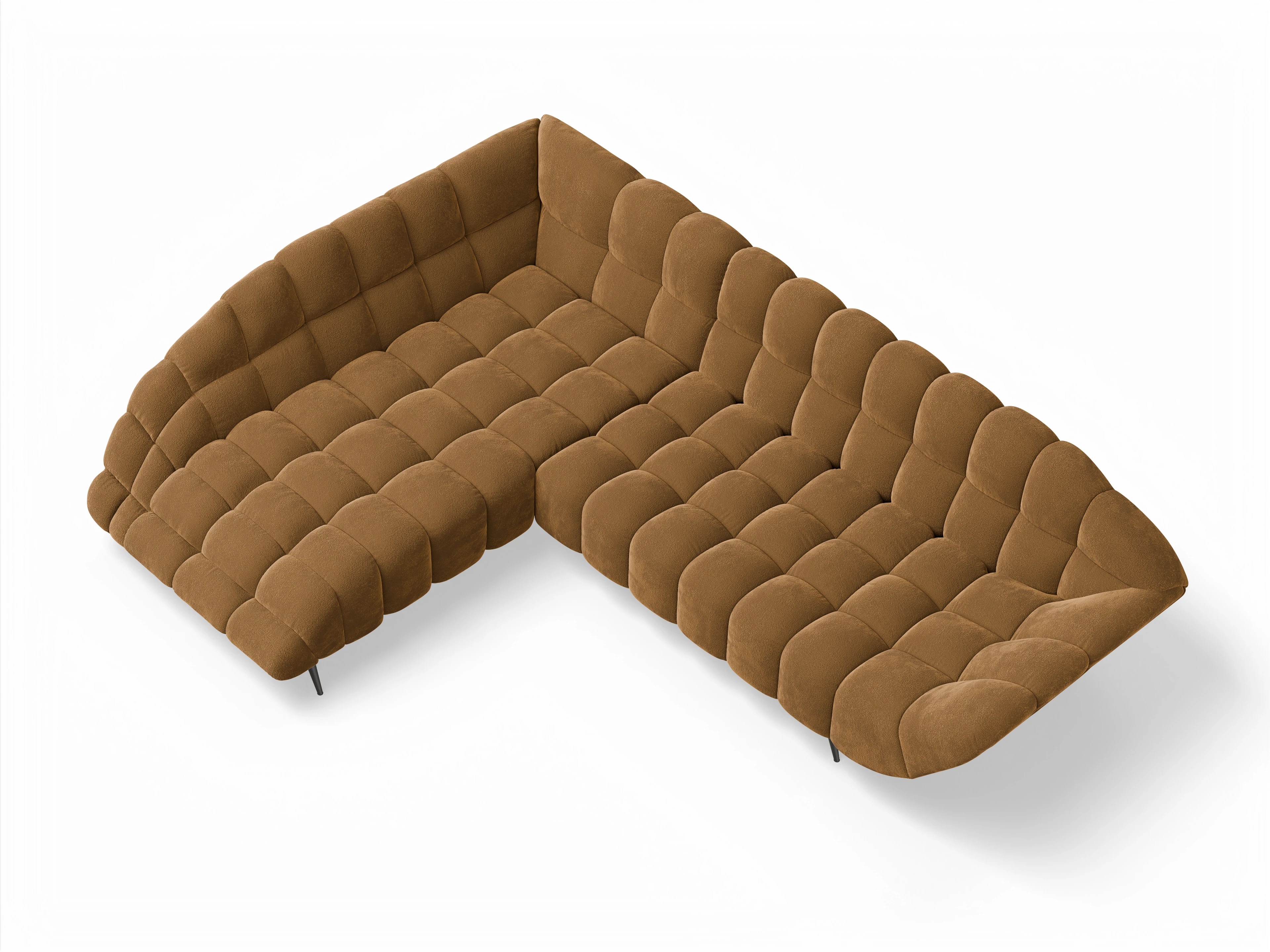 Girona OT Small L mit Sitzvorzug Ansicht des Produktes Girona-O Ecksofa links Abschluss offen in Stoff Orange