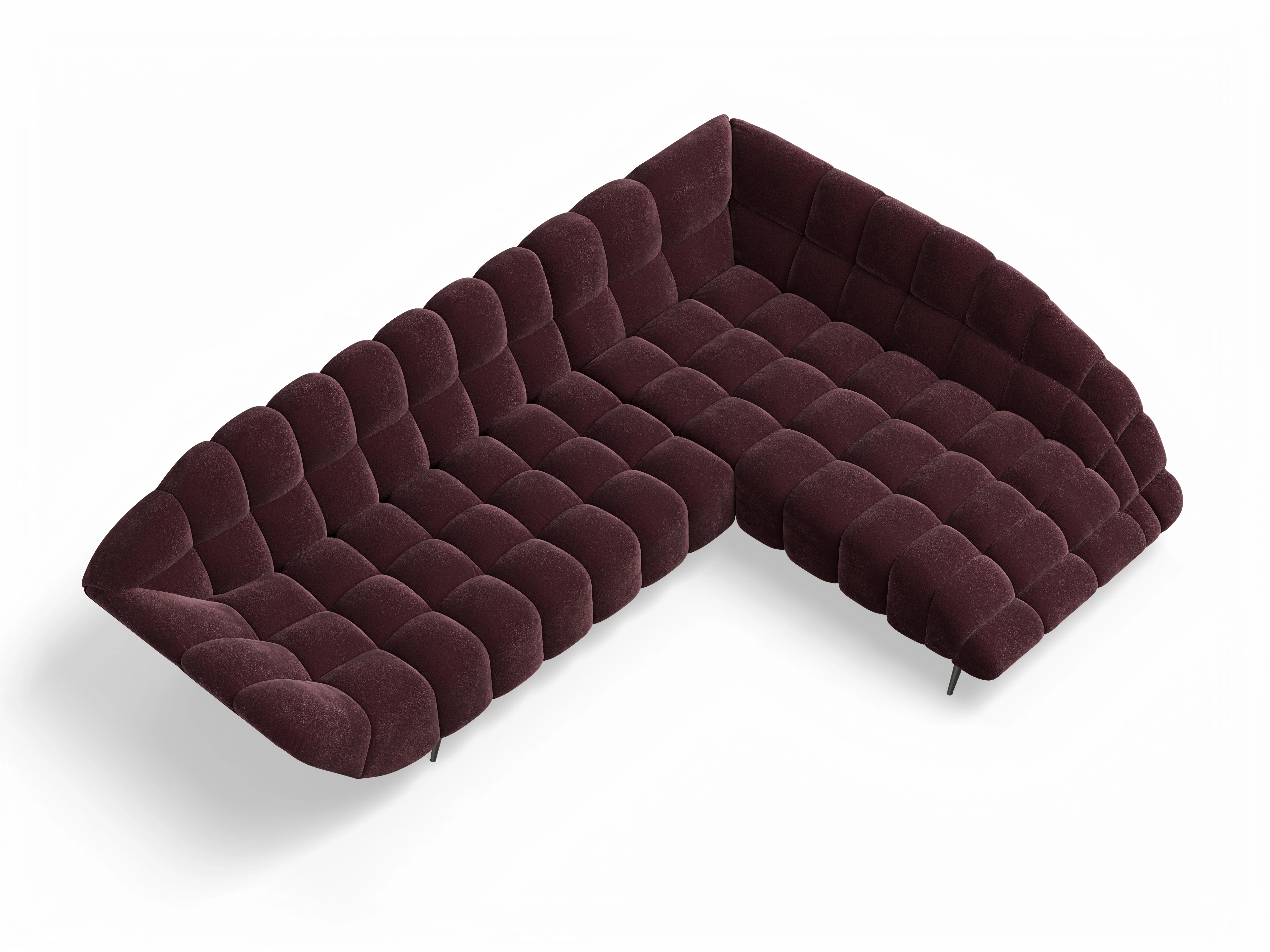 Ansicht des Produktes Girona-O Ecksofa rechts Abschluss offen in Stoff Rot