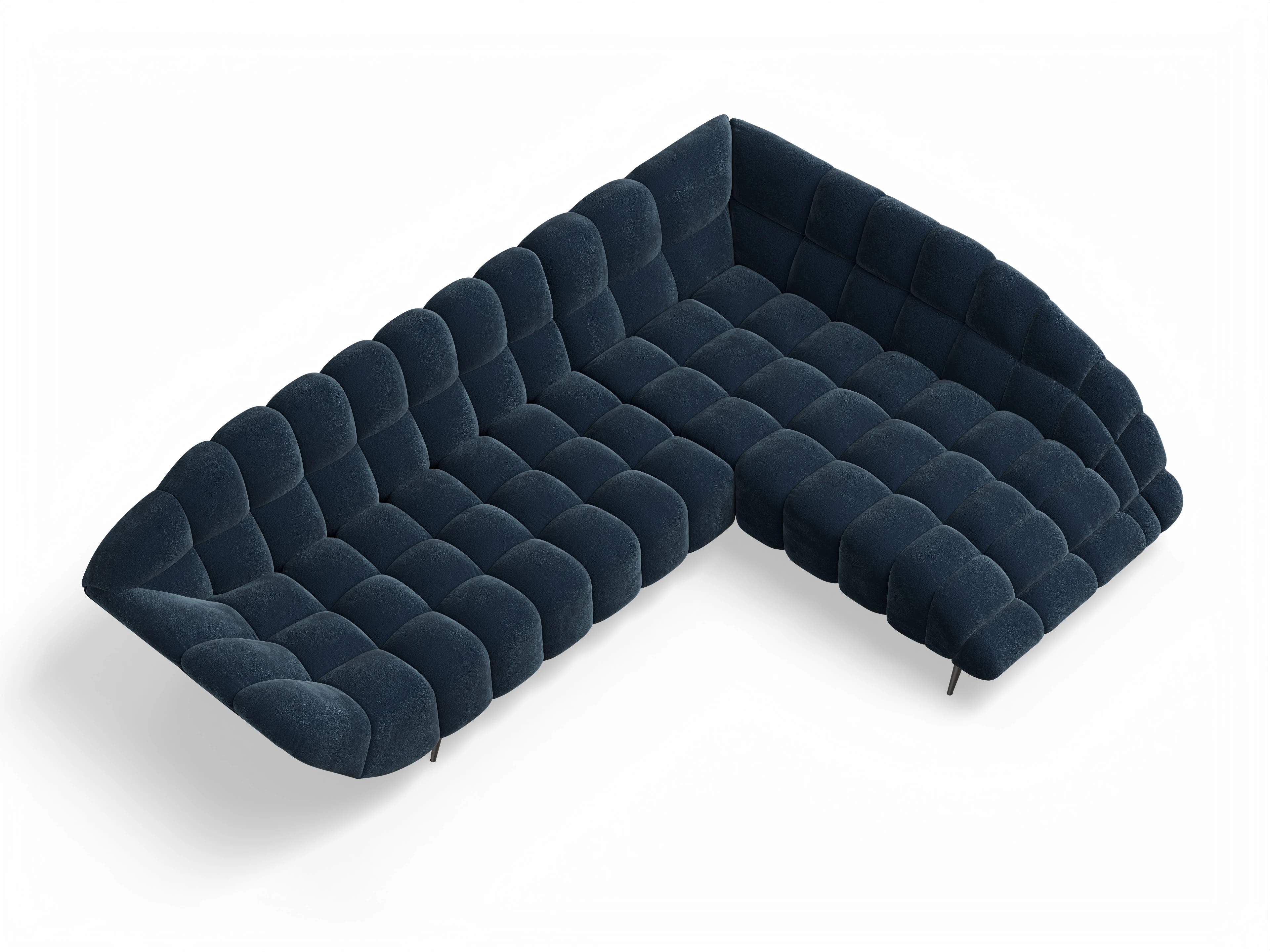 Ansicht des Produktes Girona-O Ecksofa rechts Abschluss offen in Stoff Blau