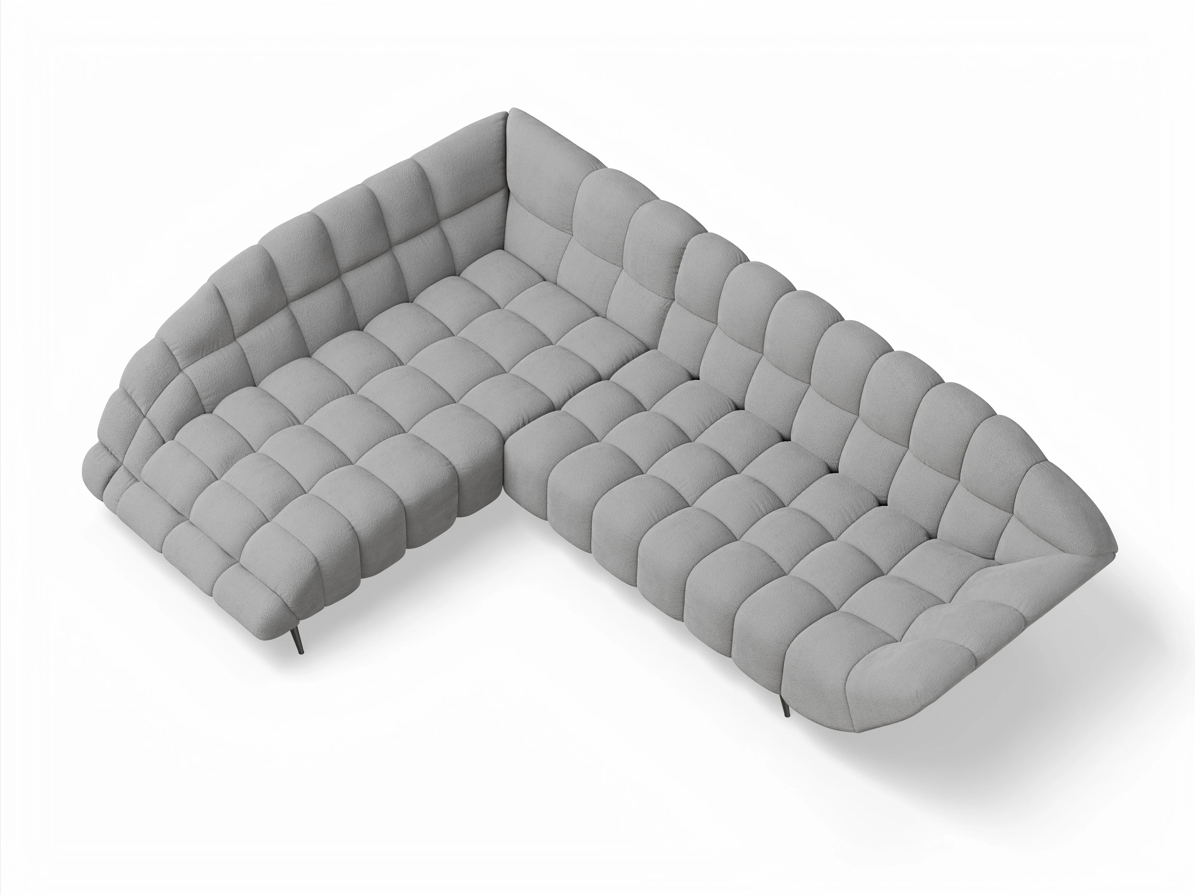 Ansicht des Produktes Girona-O Ecksofa links Abschluss offen in Stoff Grau